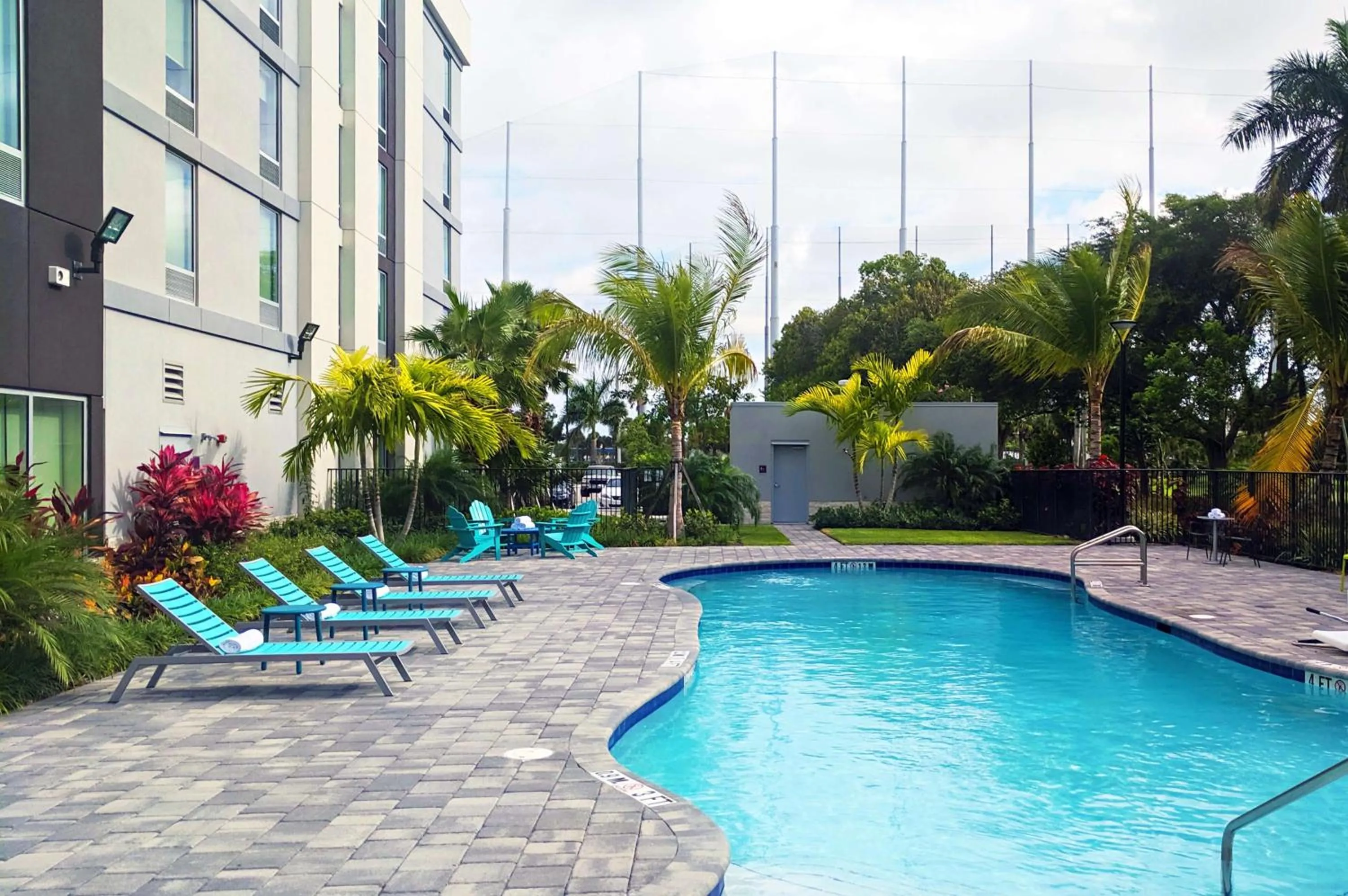 Pool view in Home2 Suites By Hilton West Palm Beach Airport