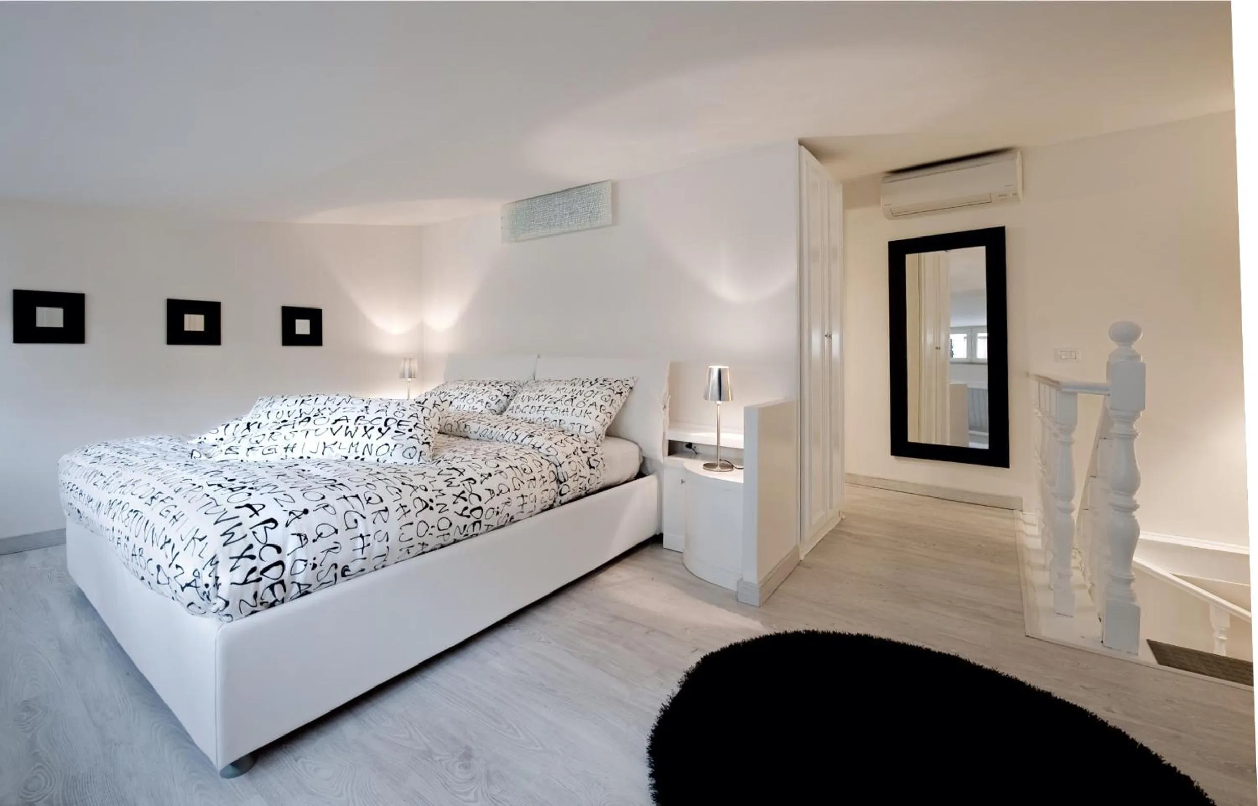 Bedroom, Bed in Black And White Suite