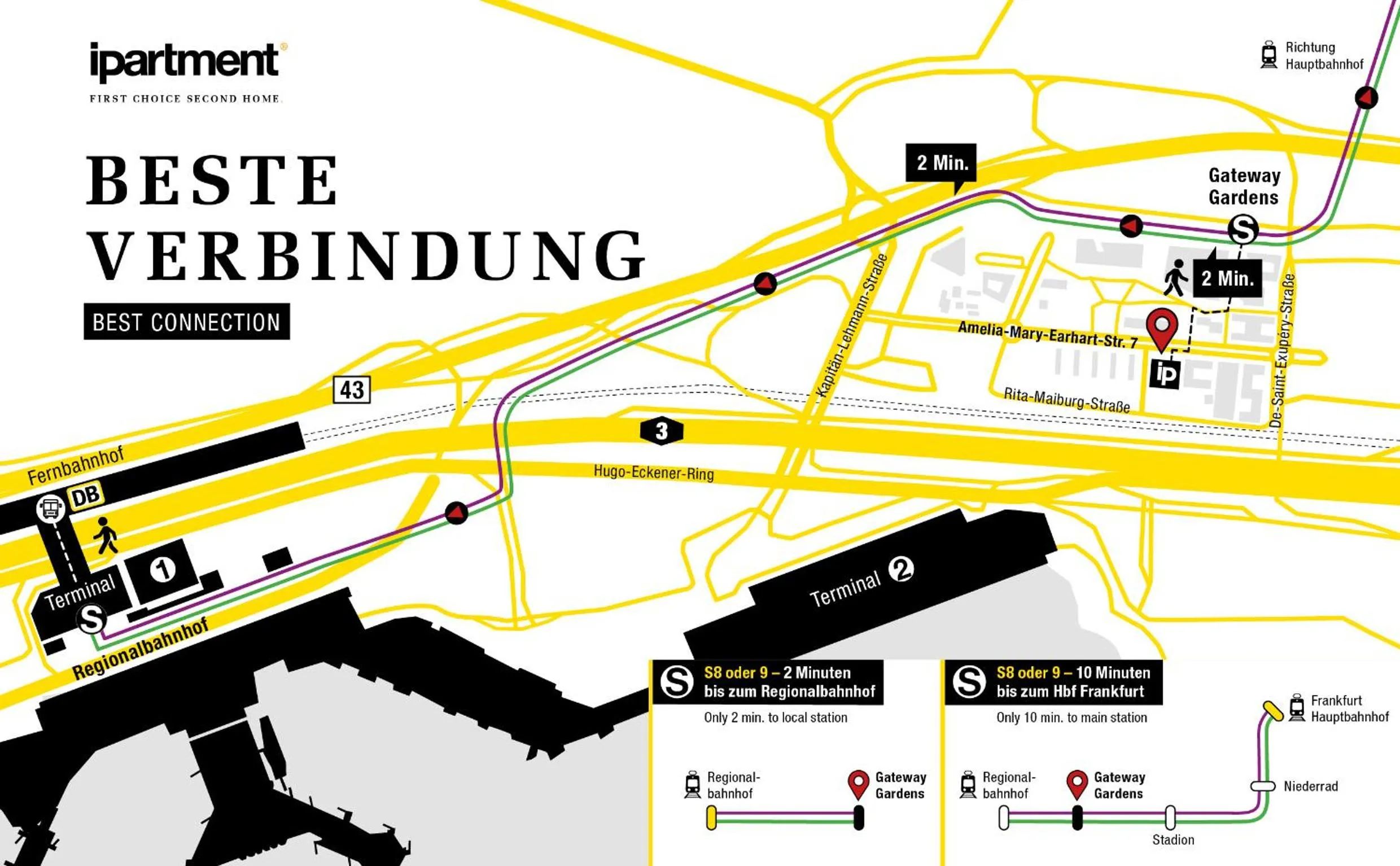Area and facilities in ipartment Frankfurt Airport