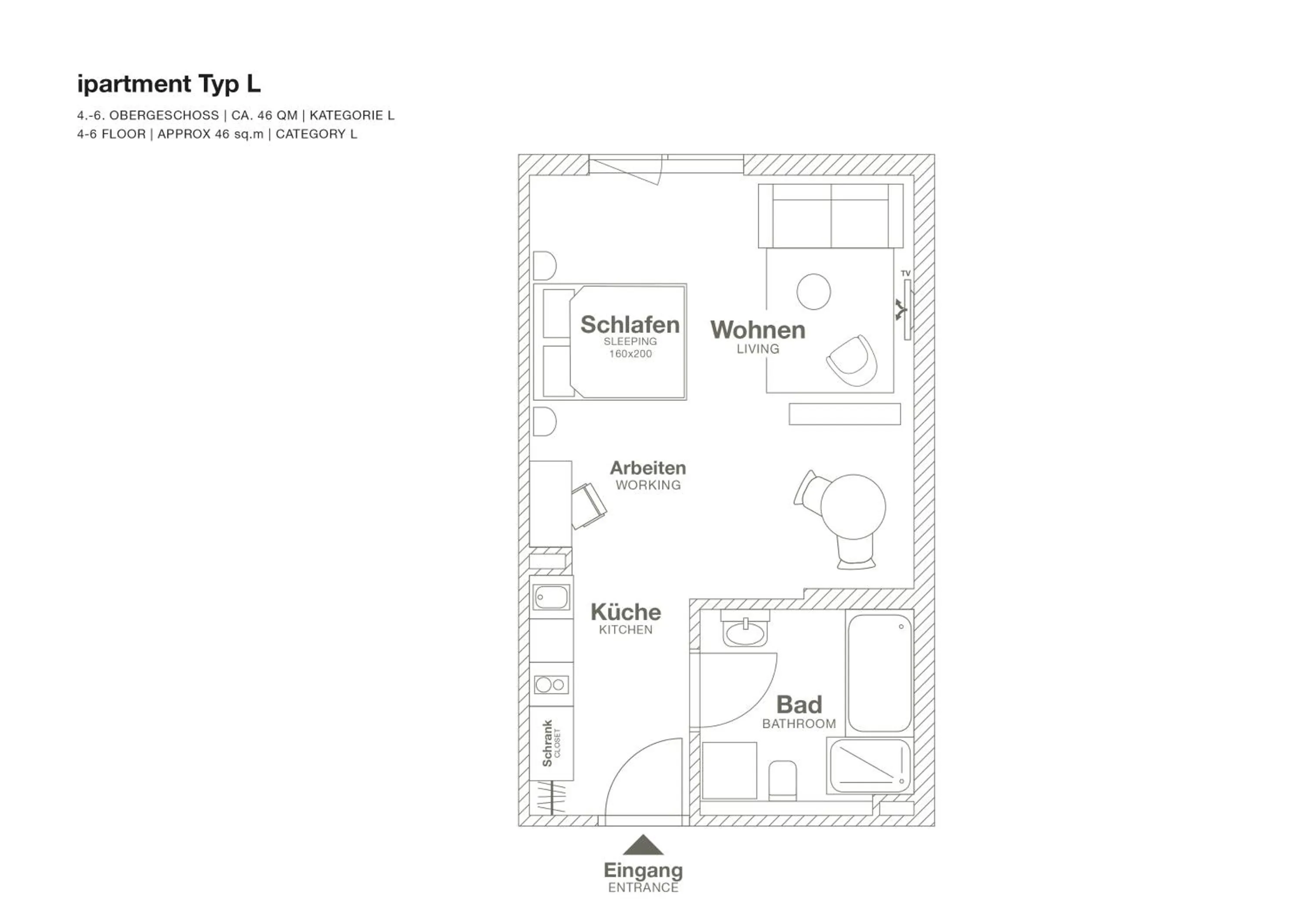 Floor plan in ipartment Frankfurt Airport
