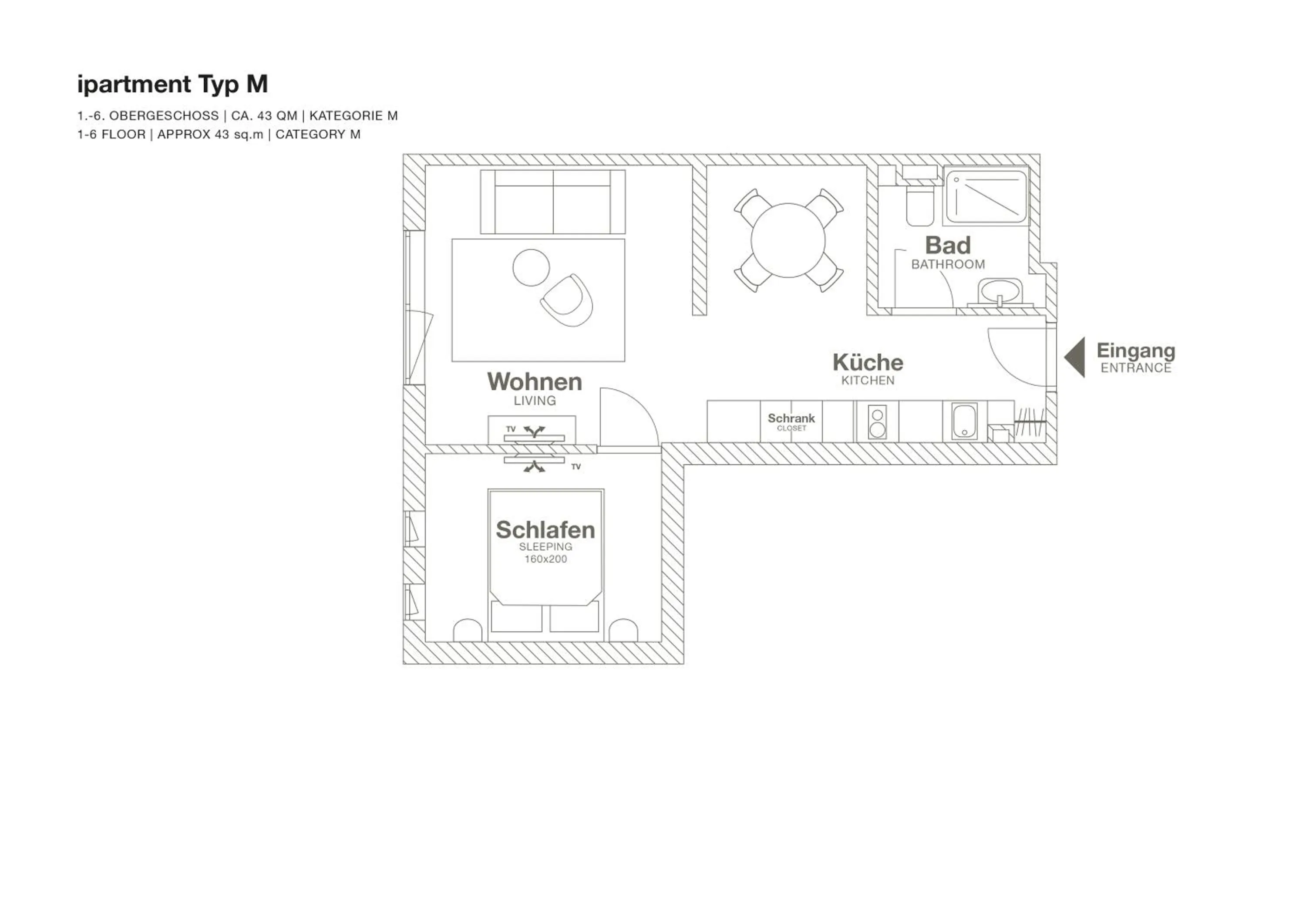 Floor plan in ipartment Frankfurt Airport