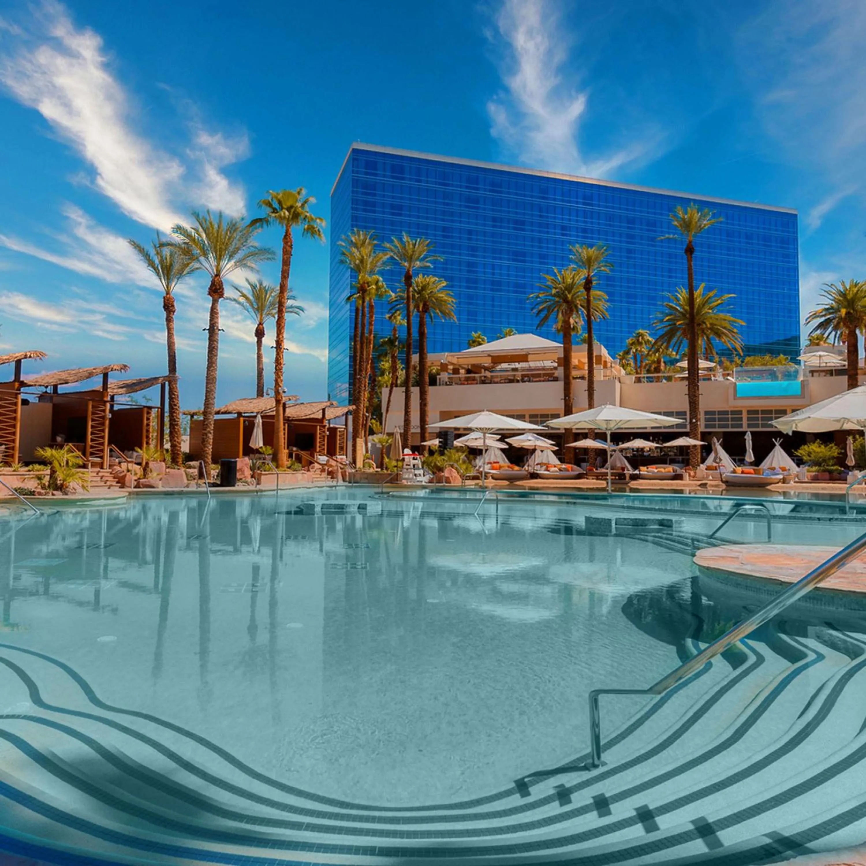 Pool view in Virgin Hotels Las Vegas, Curio Collection by Hilton
