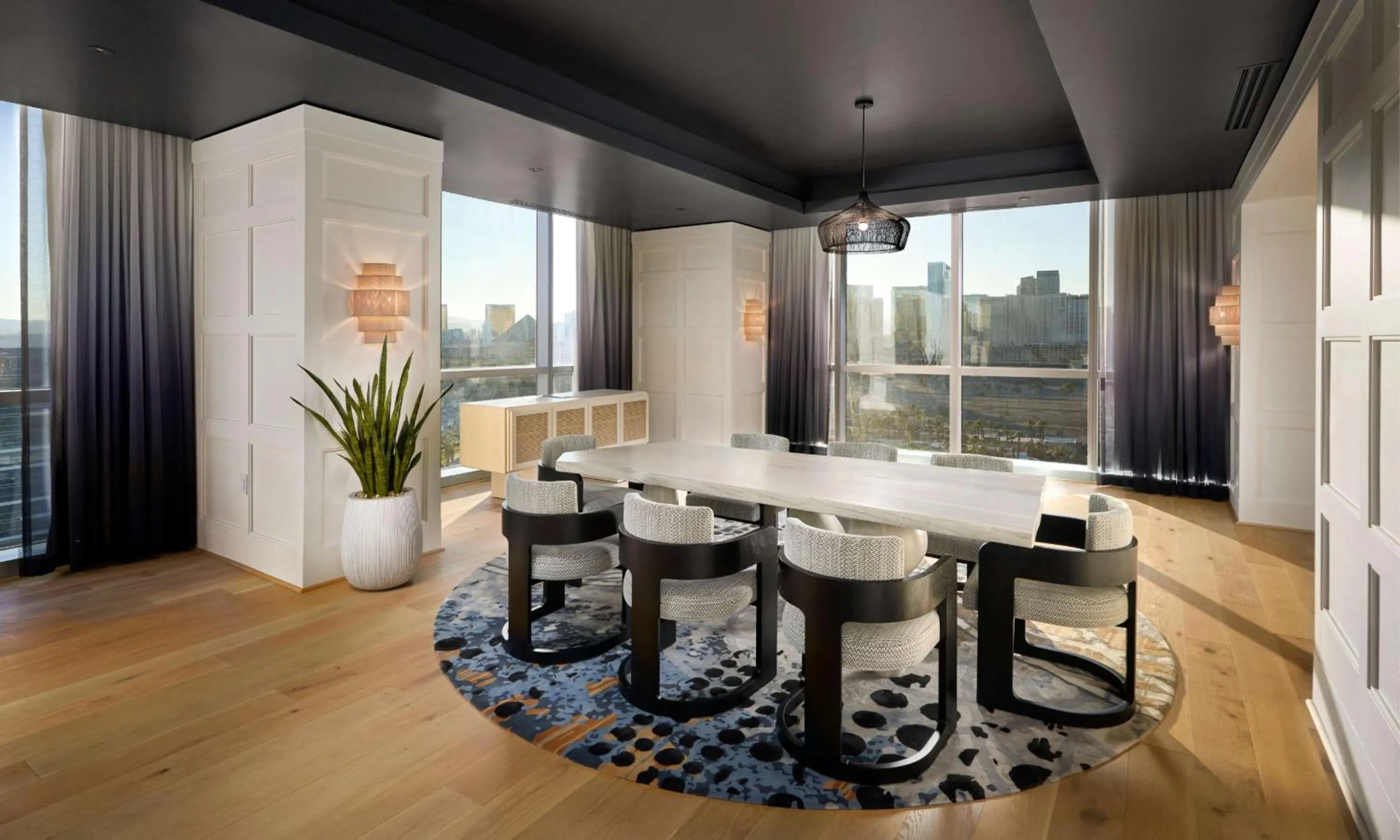 Living room in Virgin Hotels Las Vegas, Curio Collection by Hilton