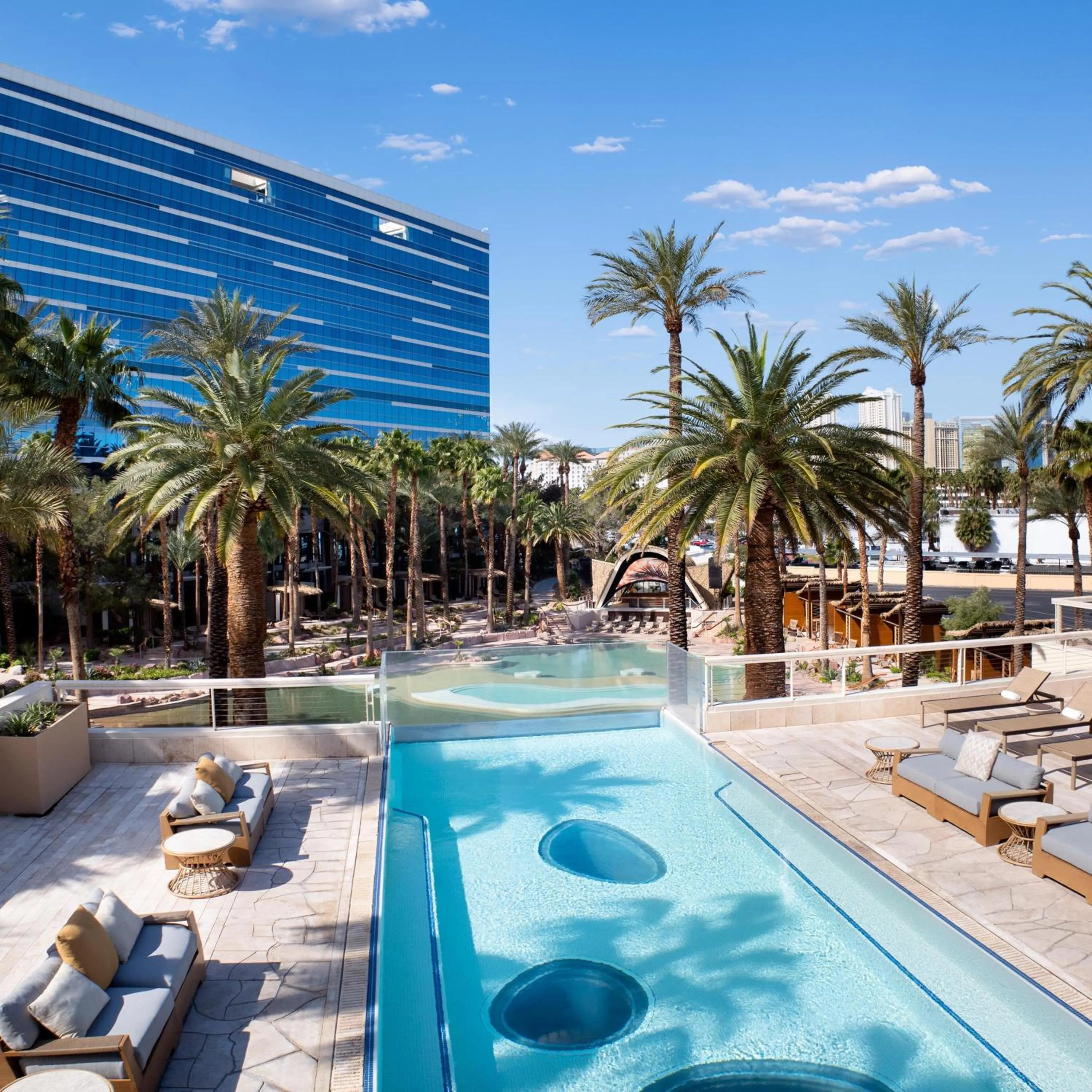 Pool view in Virgin Hotels Las Vegas, Curio Collection by Hilton