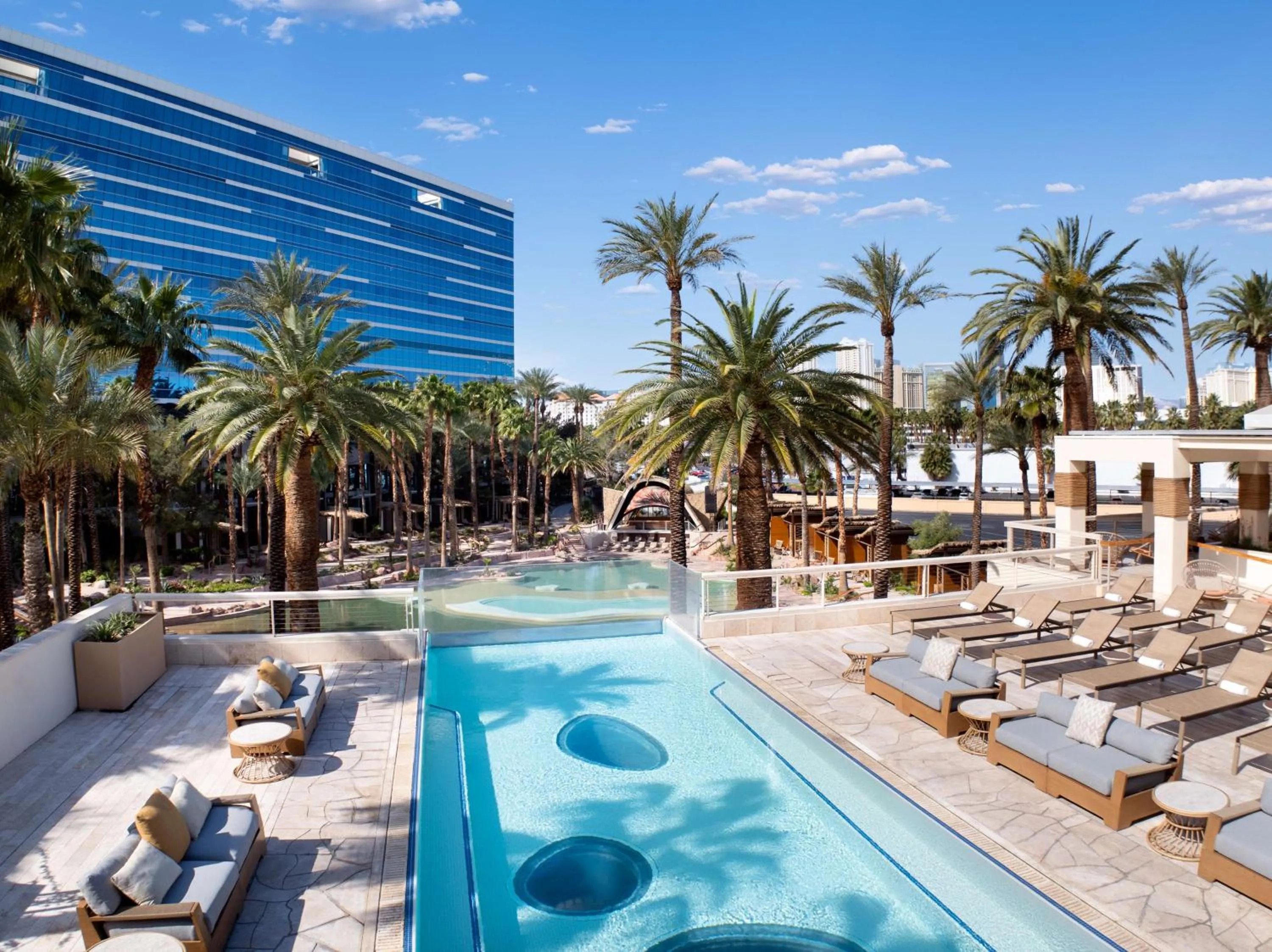 Pool view in Virgin Hotels Las Vegas, Curio Collection by Hilton