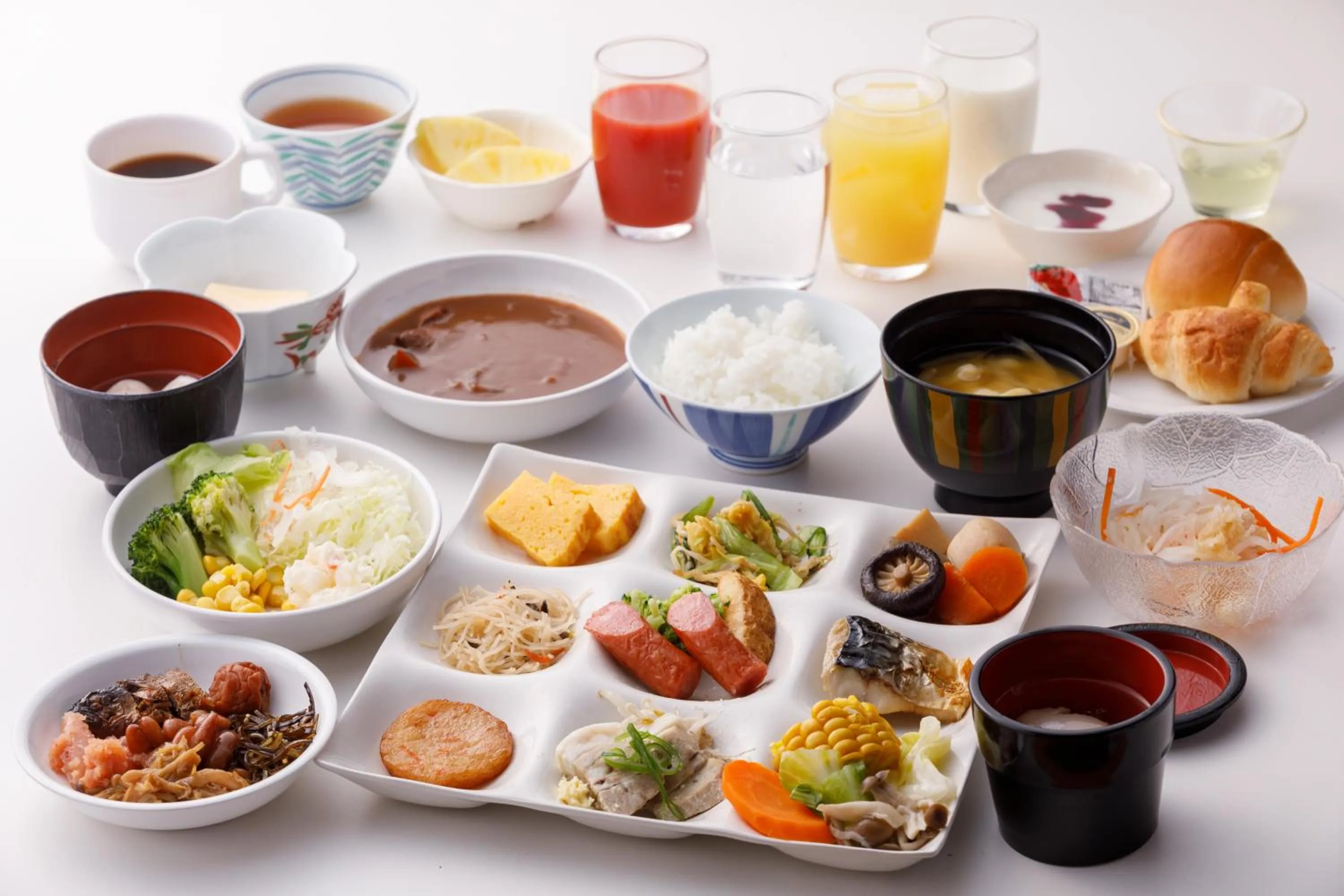 Buffet breakfast in Hita Tenryosui no Yado