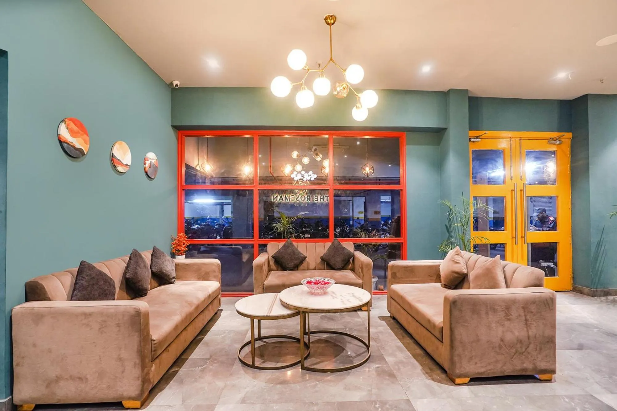 Seating area in FabHotel Prime Cloud 9 Delhi NCR