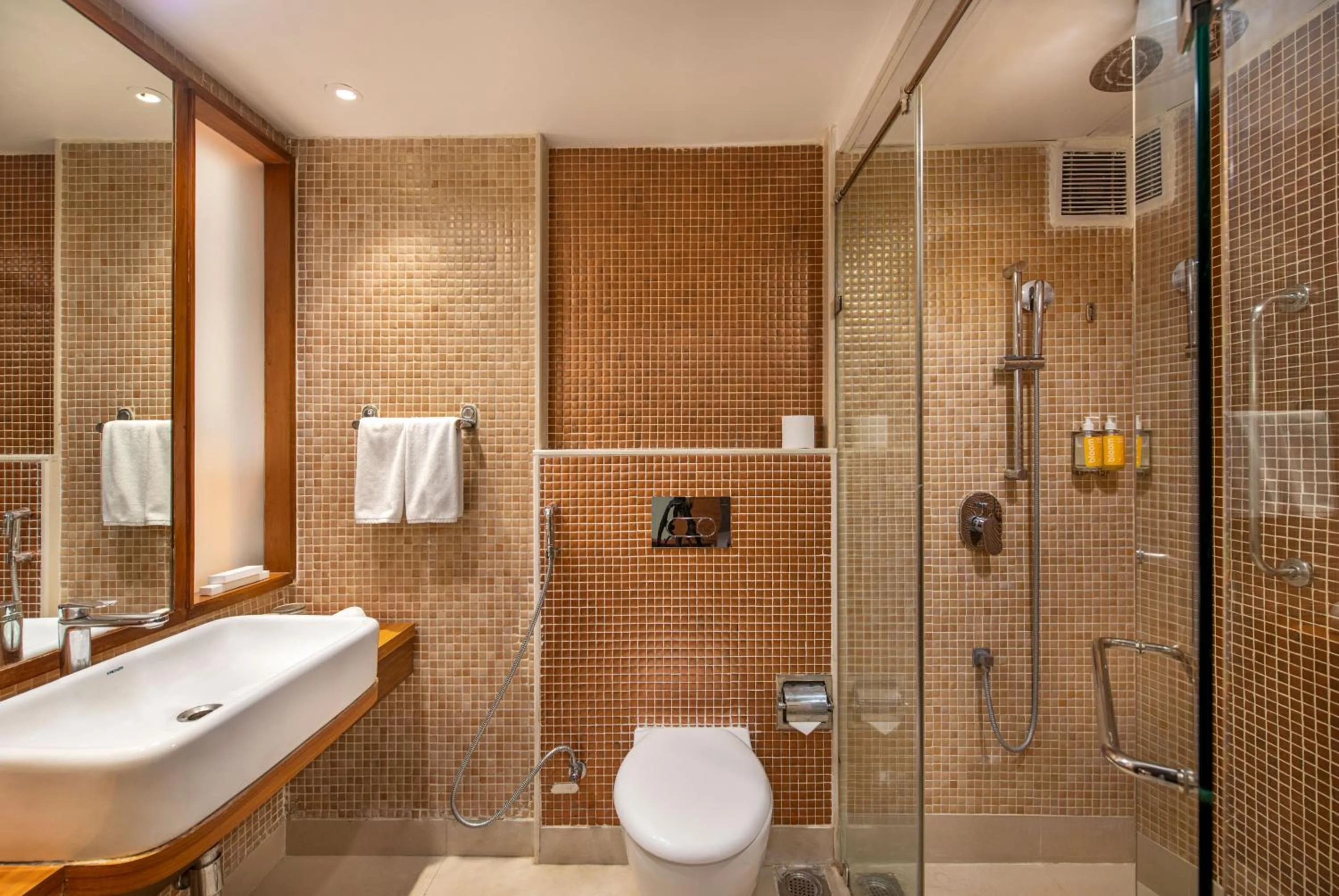 Bathroom in BloomSuites l Ahmedabad