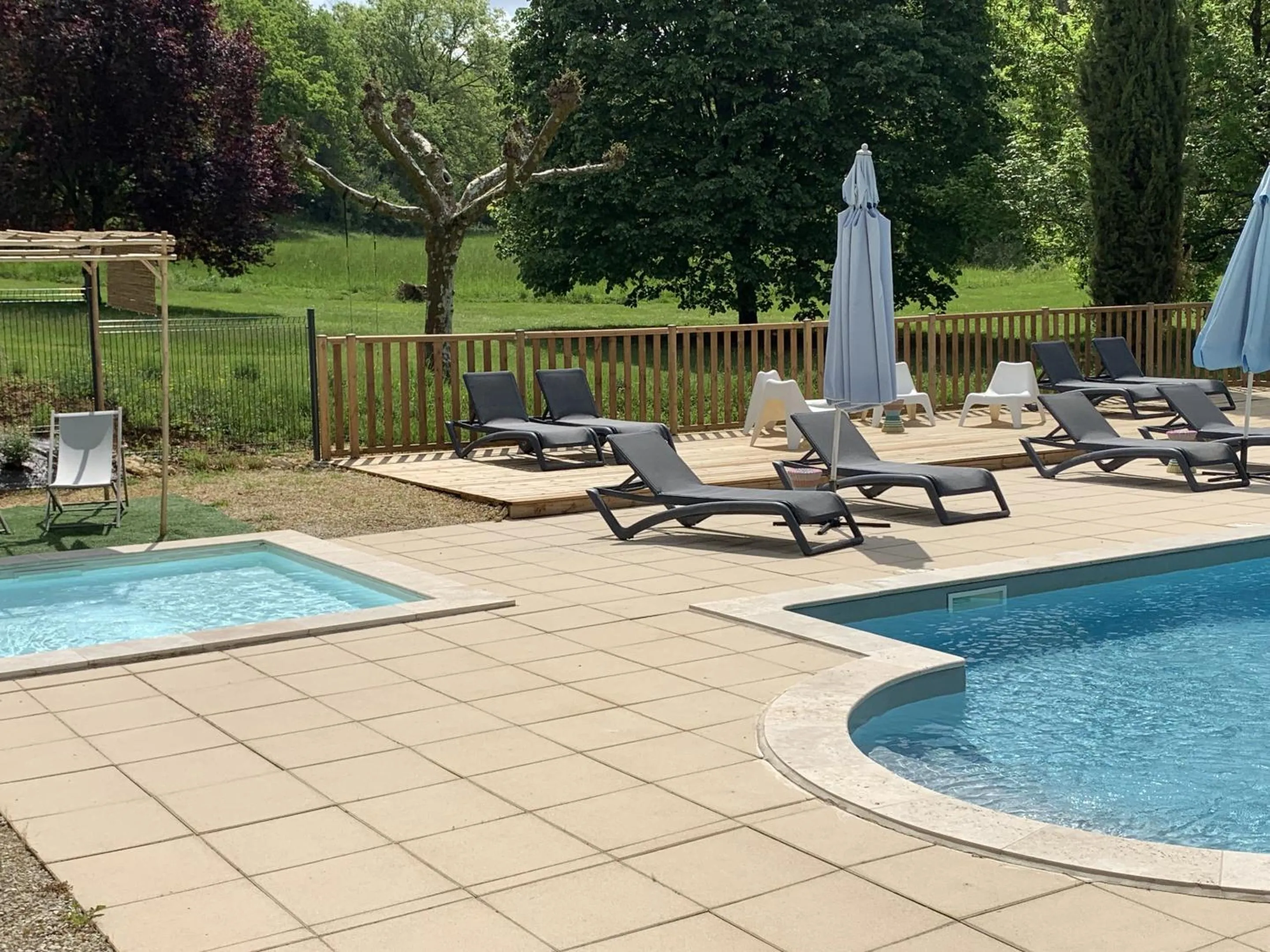 Pool view in Gites La Source