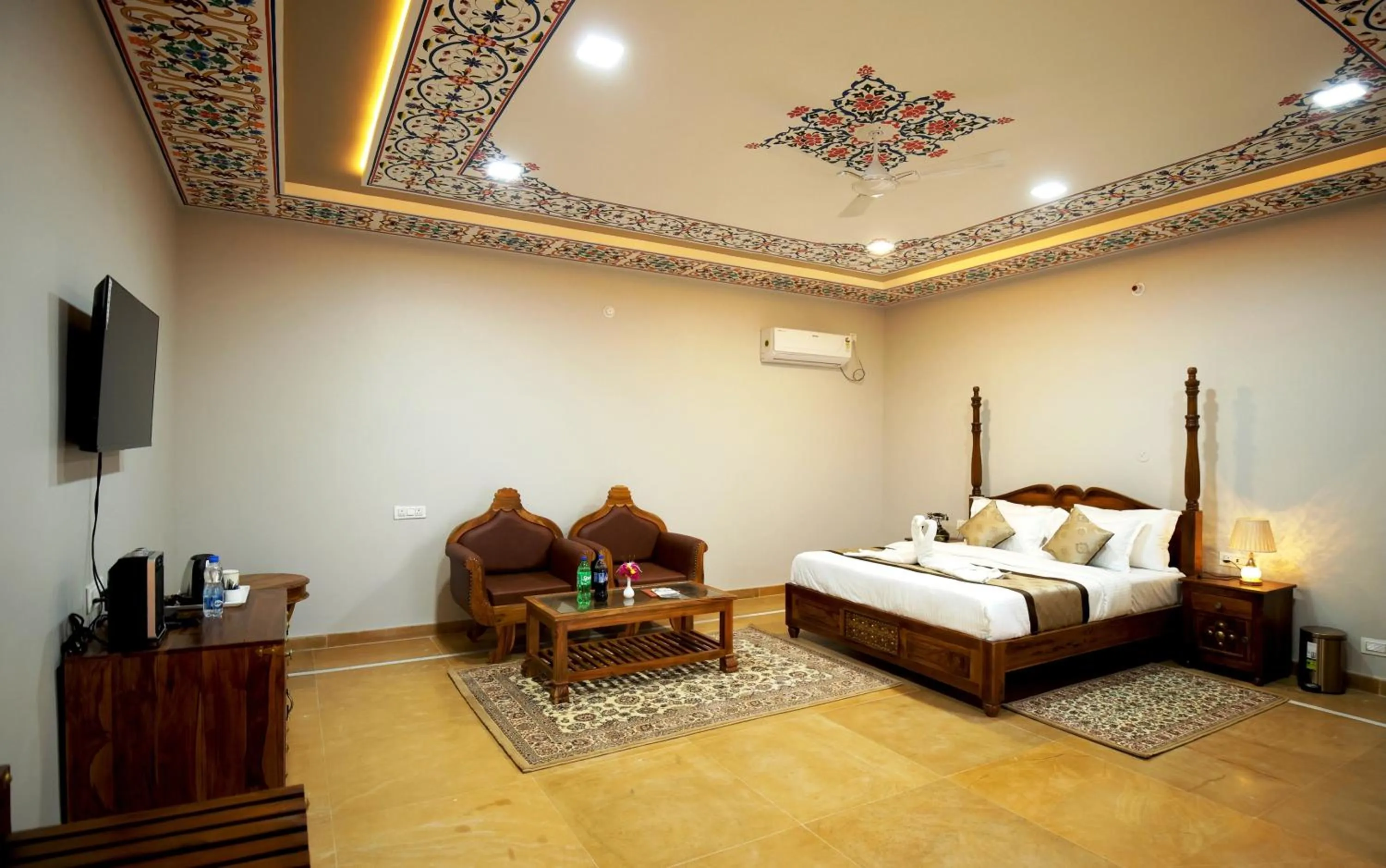 Living room, Bed in Bhavya Resort - Luxury Boutique Desert Camp