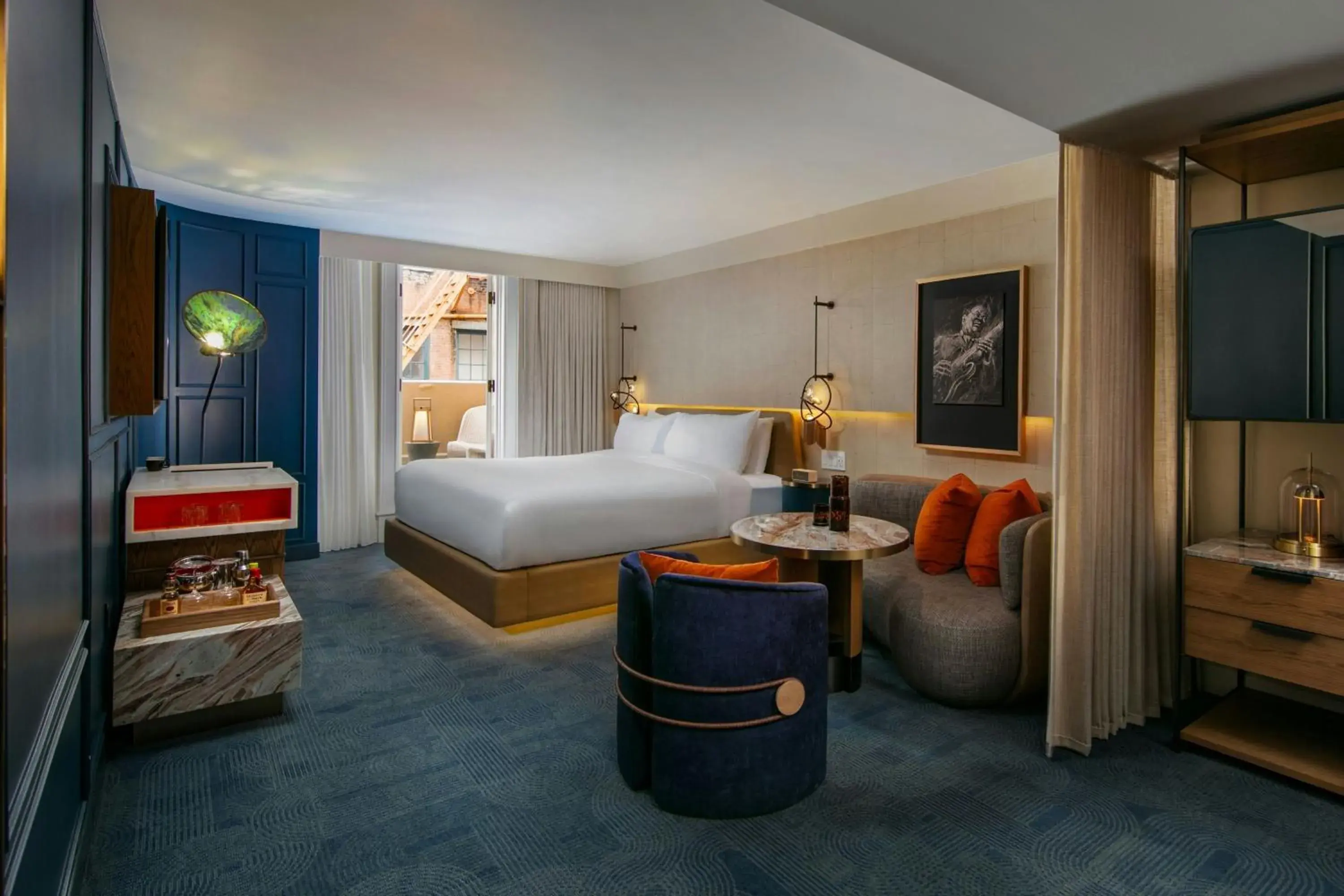 King Room with Balcony in Hotel de la Poste - French Quarter, A Renaissance Hotel King Room with Balcony in Hotel de la Poste - French Quarter, A Renaissance Hotel