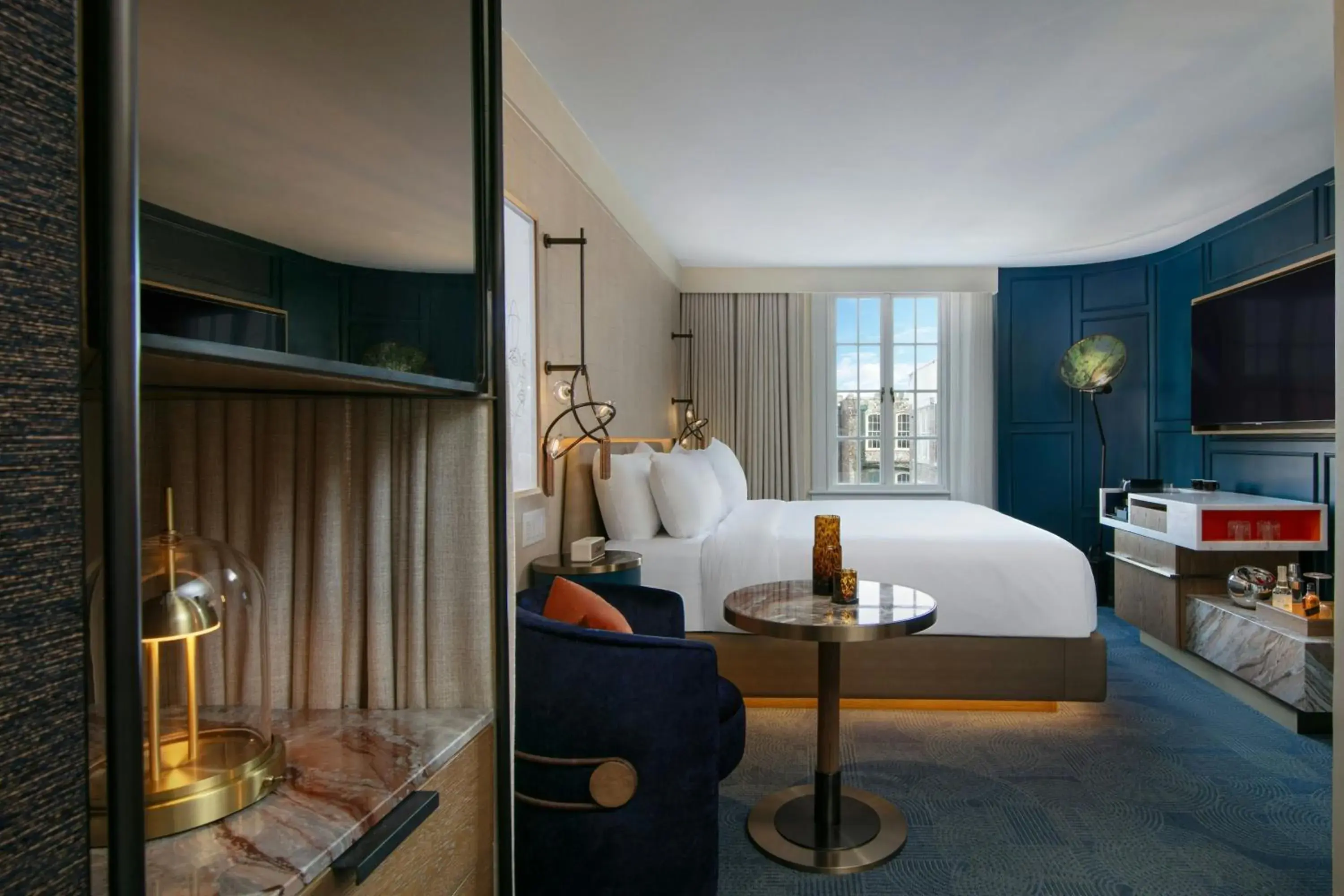 King Room with Roll-In Shower - Mobility Accessible in Hotel de la Poste - French Quarter, A Renaissance Hotel King Room with Roll-In Shower - Mobility Accessible in Hotel de la Poste - French Quarter, A Renaissance Hotel