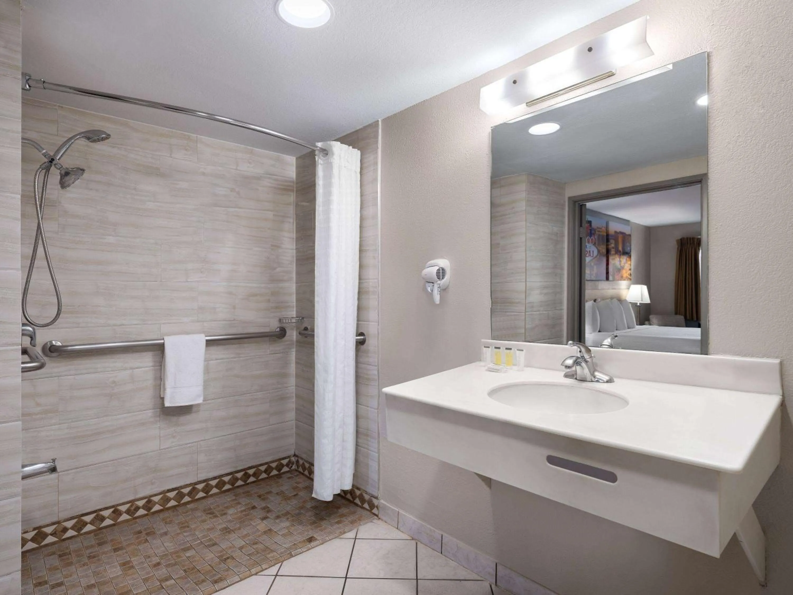 Shower in Days Inn by Wyndham Las Vegas Airport Near the Strip