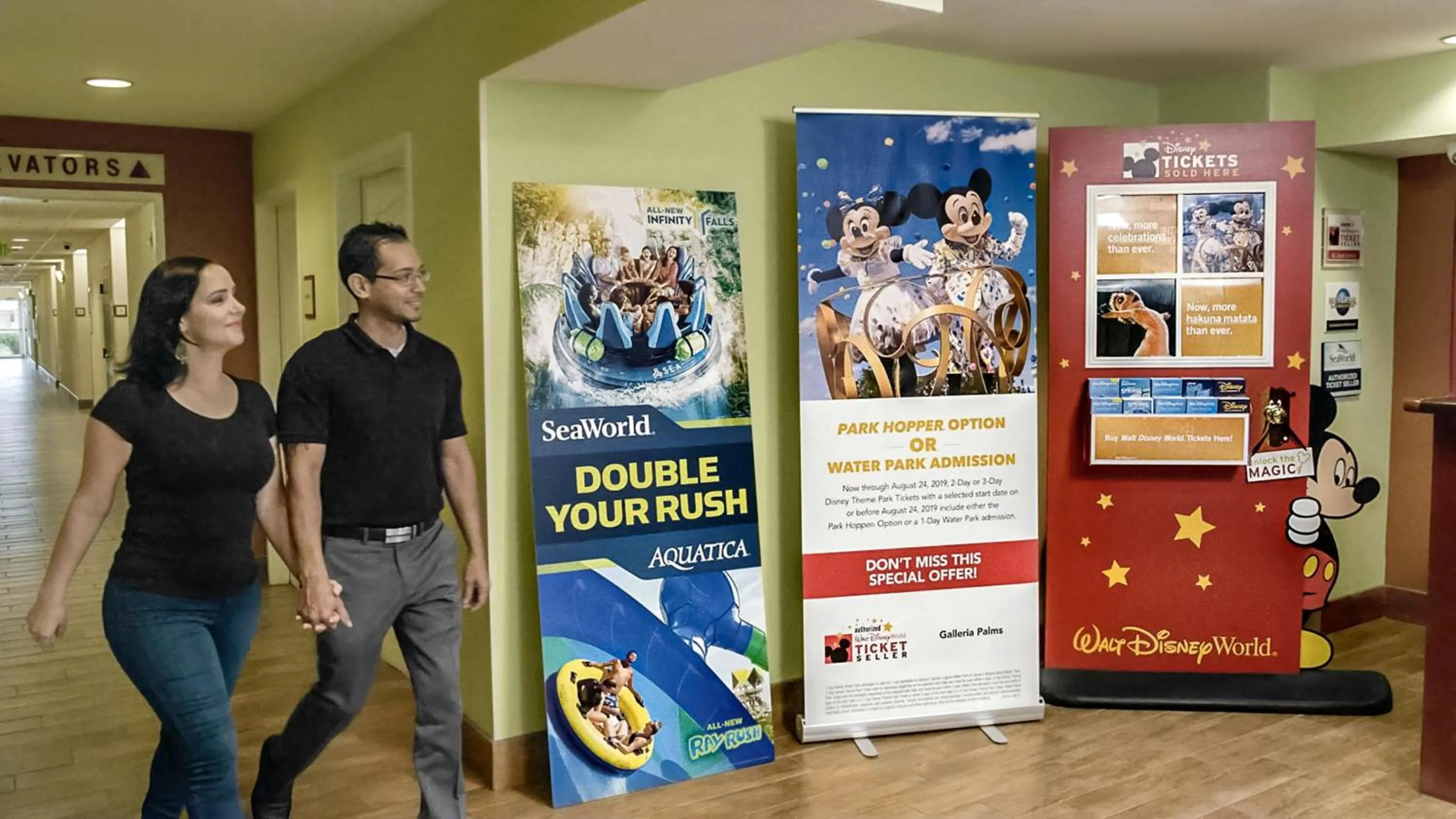 People in Galleria Palms Orlando - Free Theme Park Shuttles