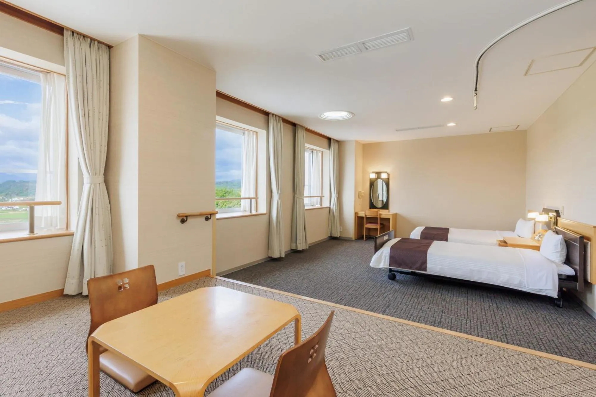 View (from property/room), Bed in KAMENOI HOTEL Ichinoseki