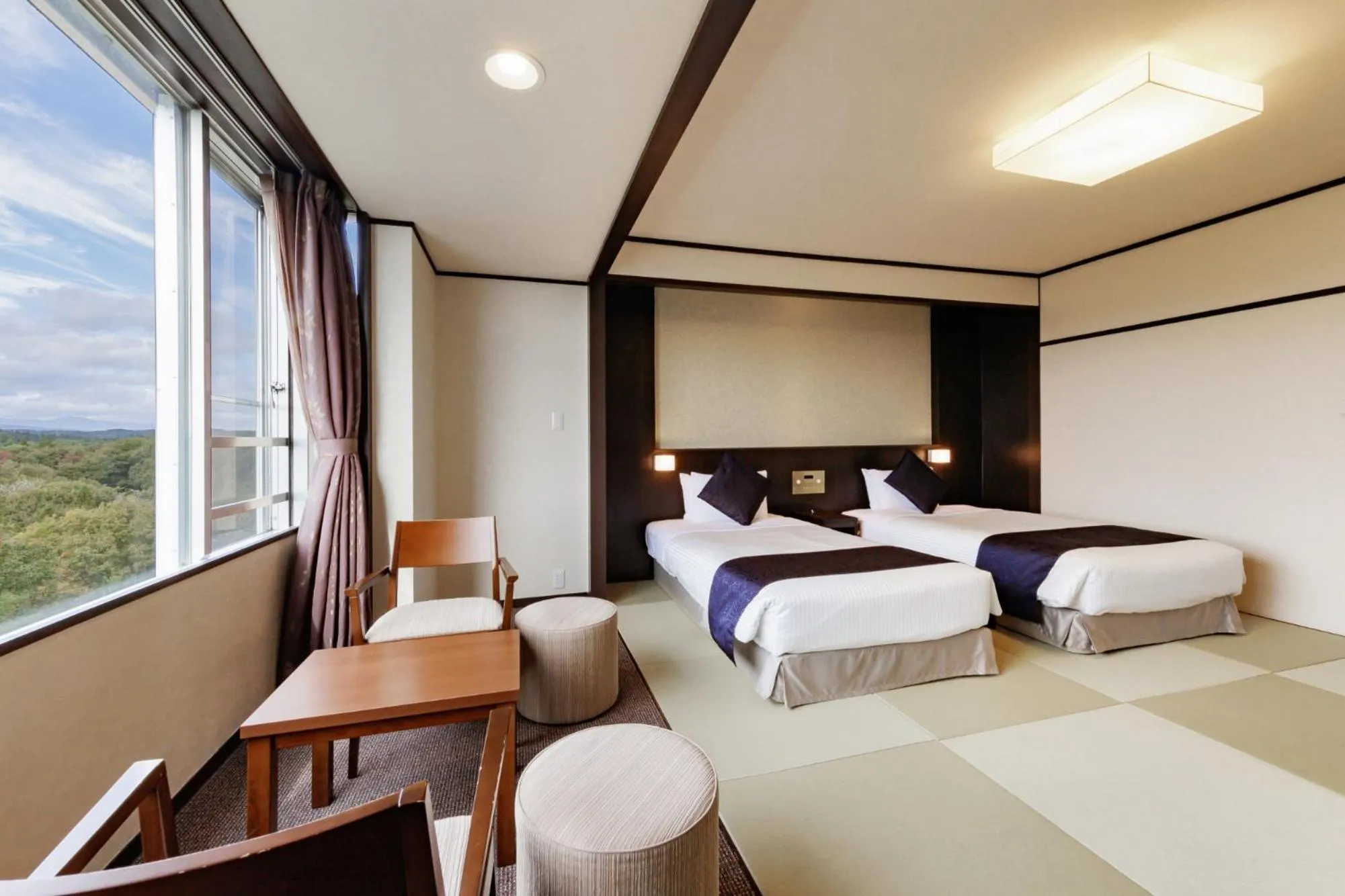 View (from property/room), Bed in KAMENOI HOTEL Ichinoseki