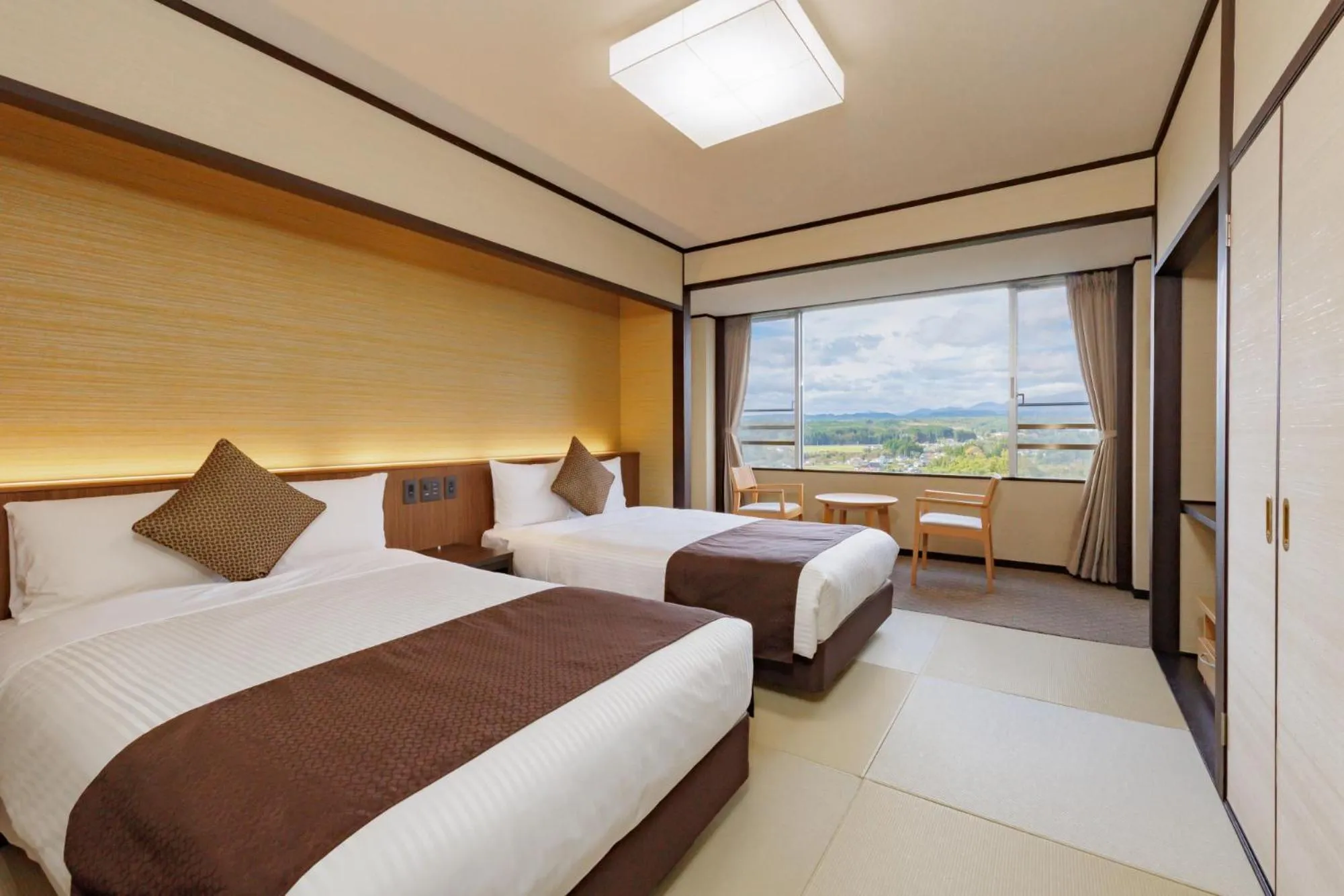 View (from property/room), Bed in KAMENOI HOTEL Ichinoseki