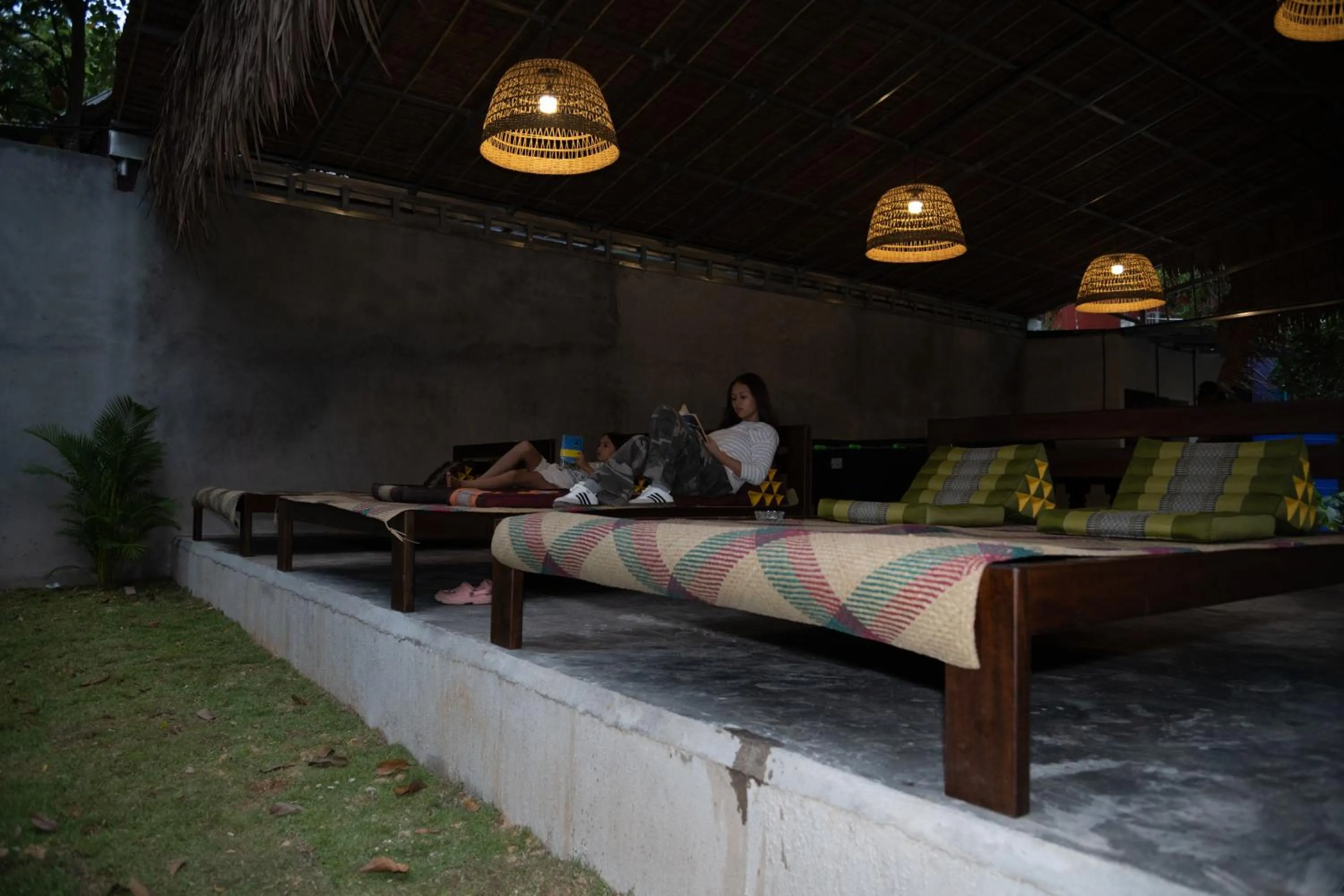 Seating area in River Nest Hostel