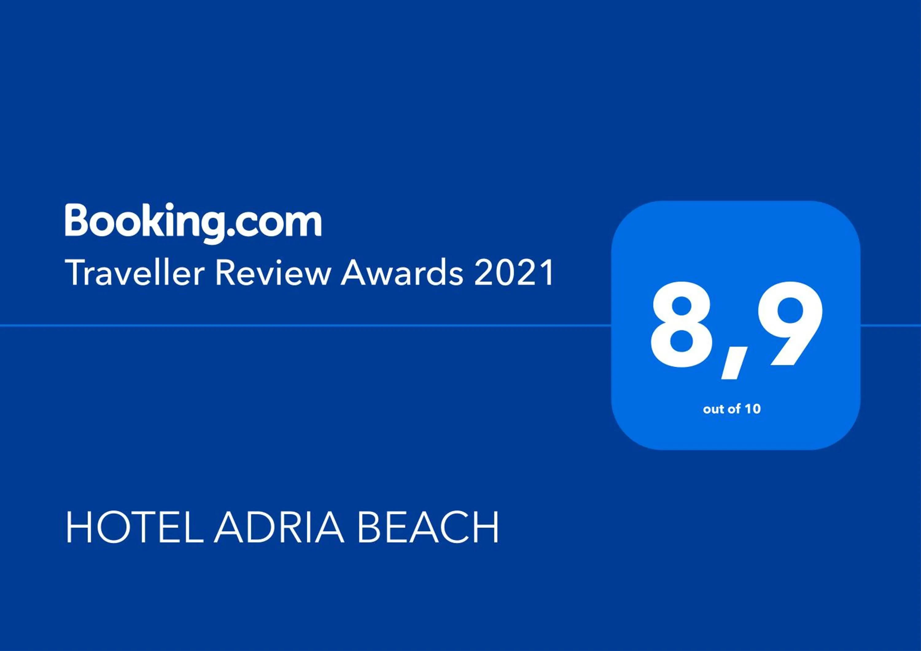 Certificate/Award in HOTEL ADRIA BEACH