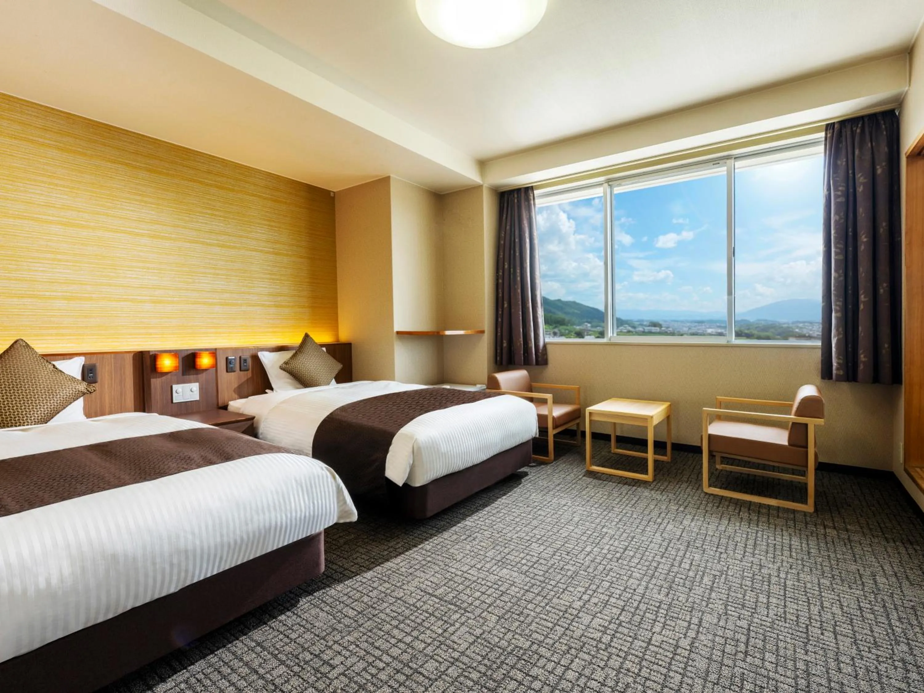 View (from property/room), Bed in KAMENOI HOTEL Yamato Heguri