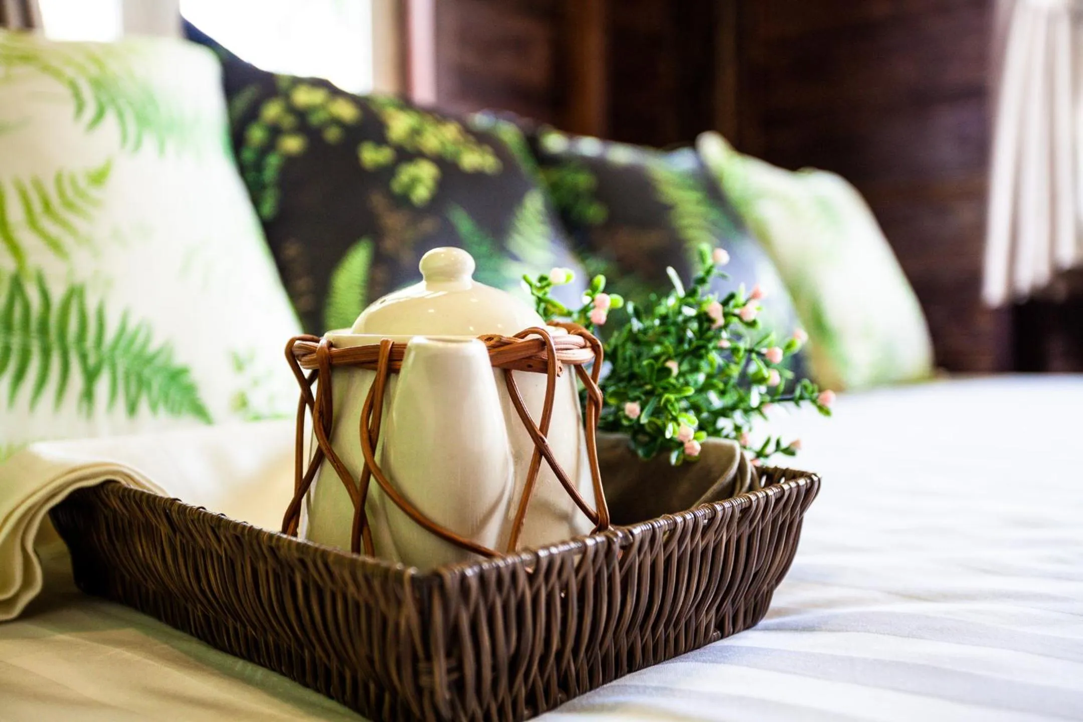 Decorative detail, Bed in Baan Suan Krung Kao