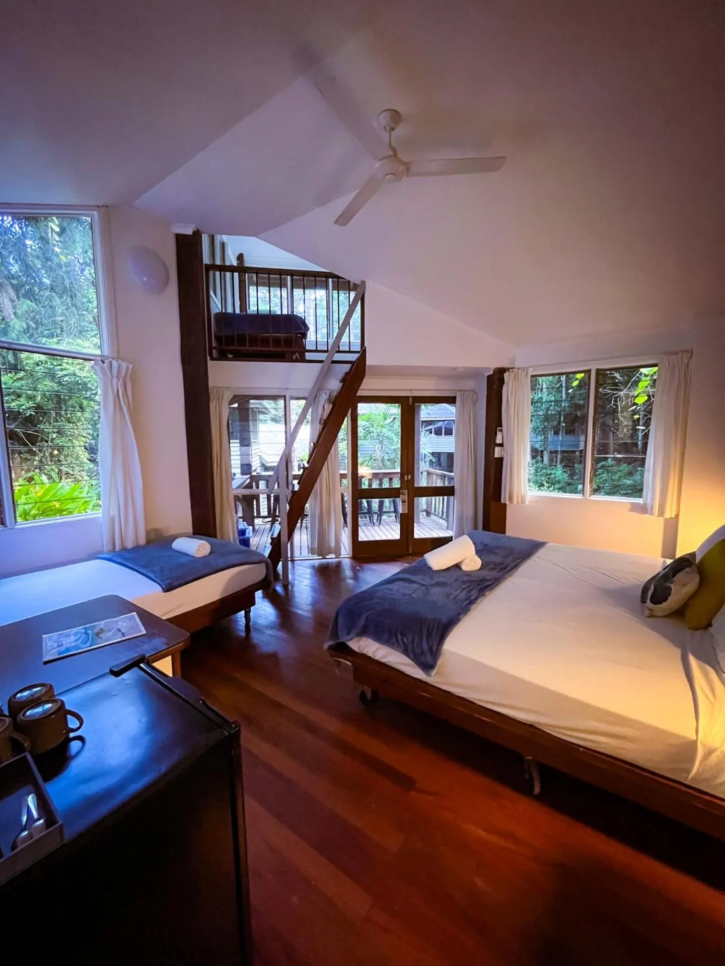 Bed in Ferntree Rainforest Lodge