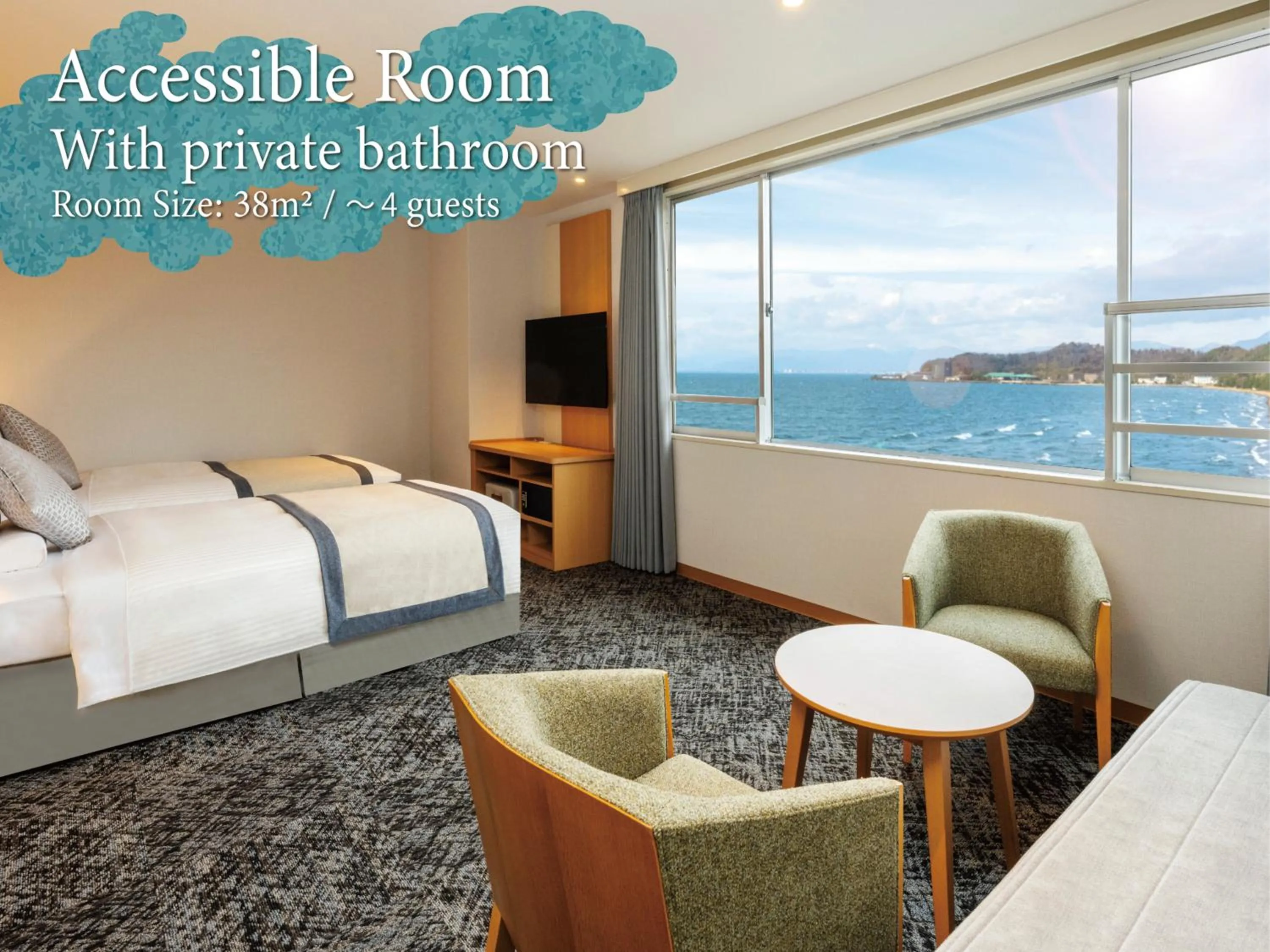 Photo of the whole room, Bed in KAMENOI HOTEL Hikone