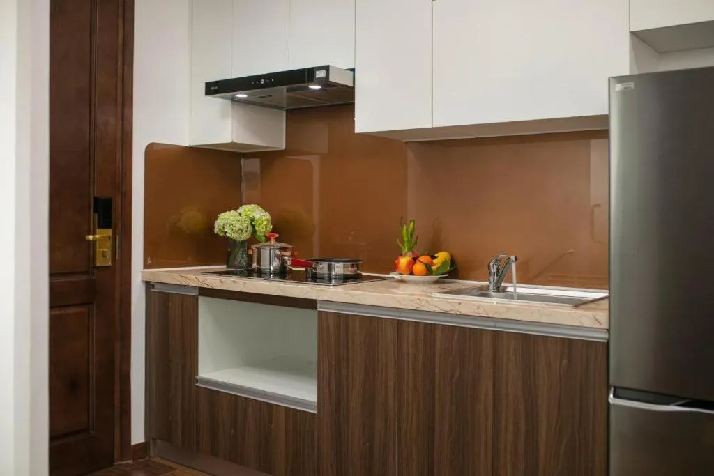 Kitchen or kitchenette in Nesta Boutique Hotel Hanoi