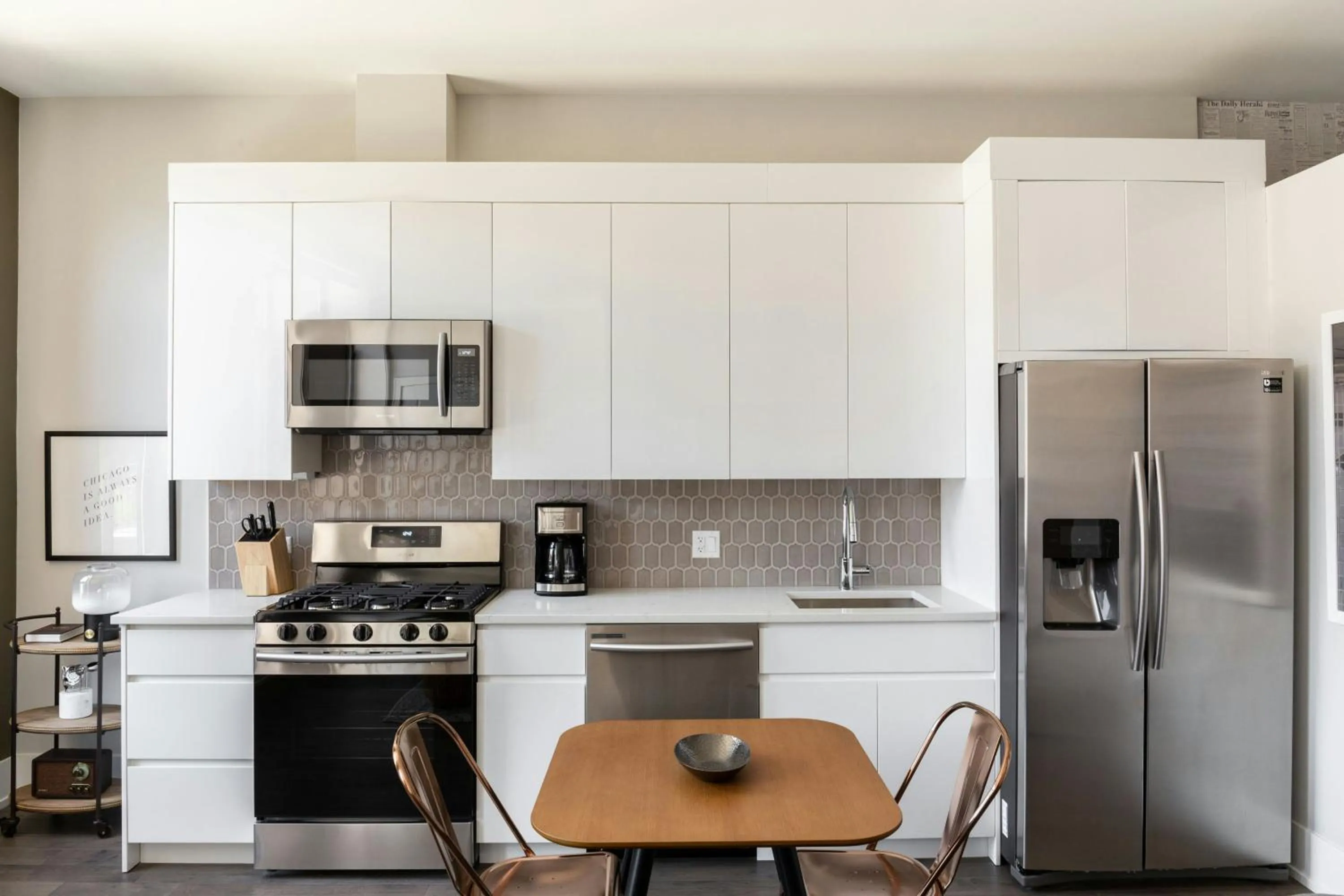 Kitchen or kitchenette in Sonder by Marriott Bonvoy Greektown Apartments