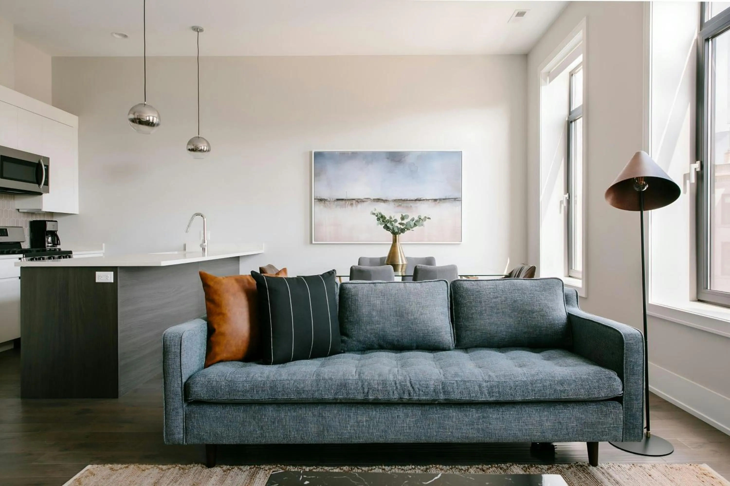 Living room in Sonder by Marriott Bonvoy Greektown Apartments