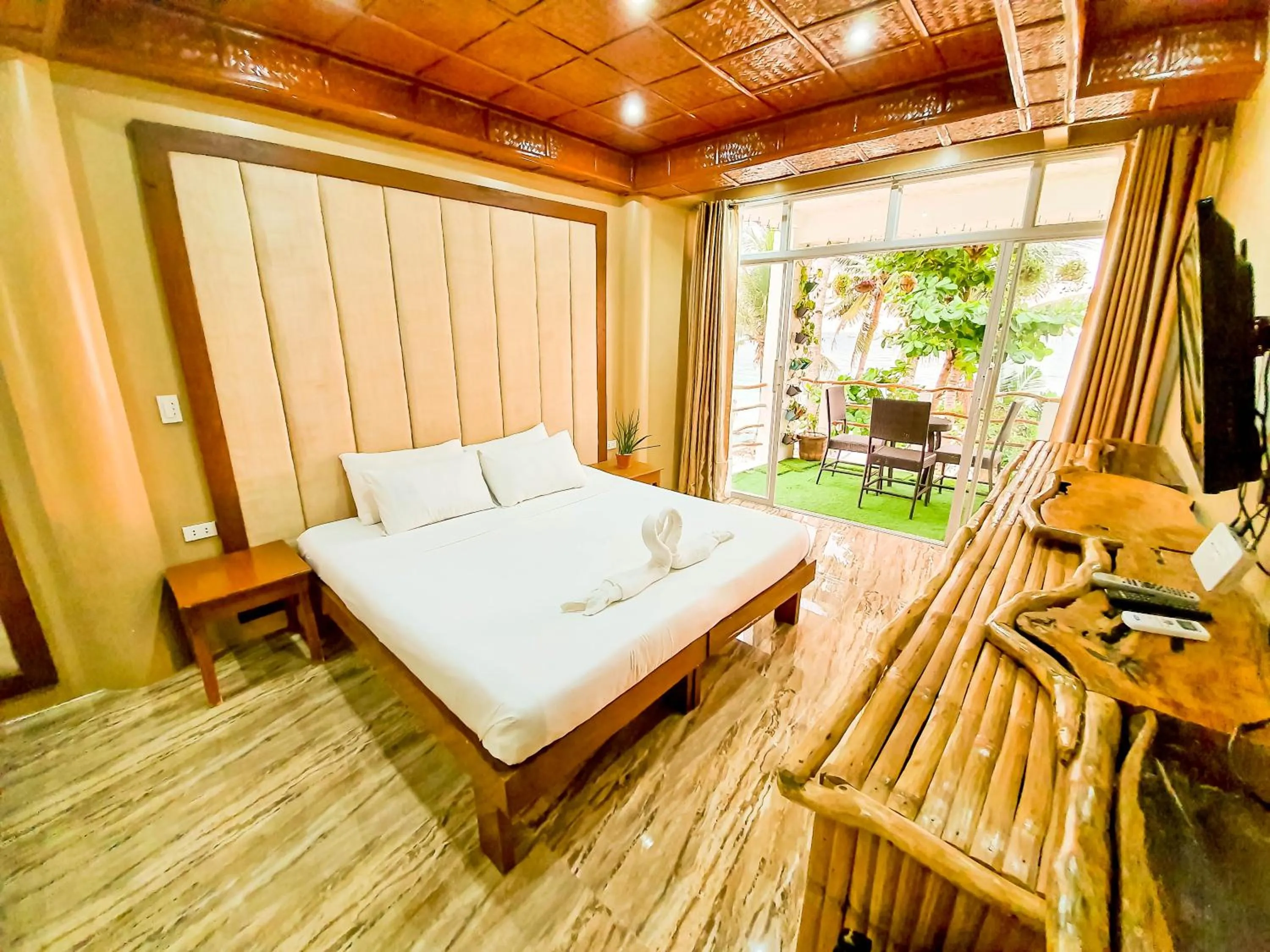 Patio, Bed in Kaiyana Boracay Beach Resort