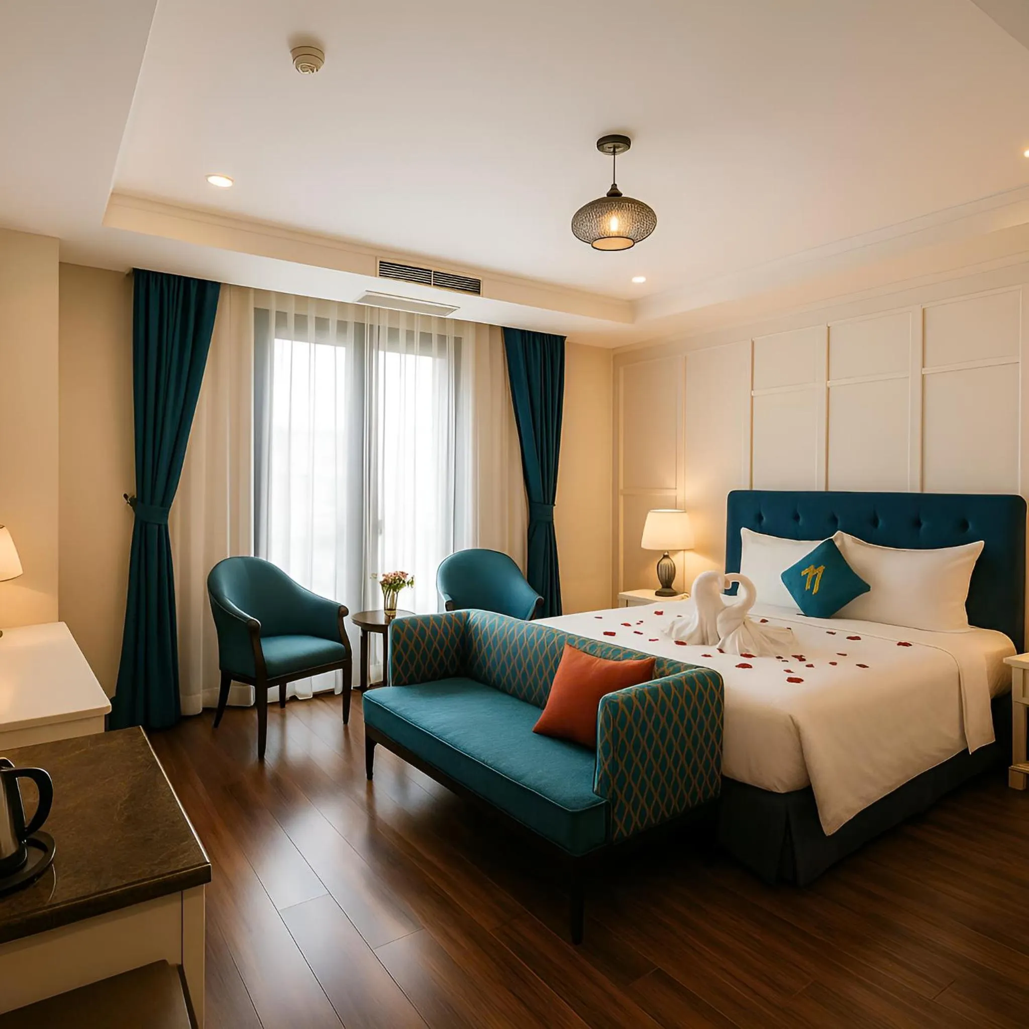 Bed in Minasi HanoiOi Lakeside Hotel