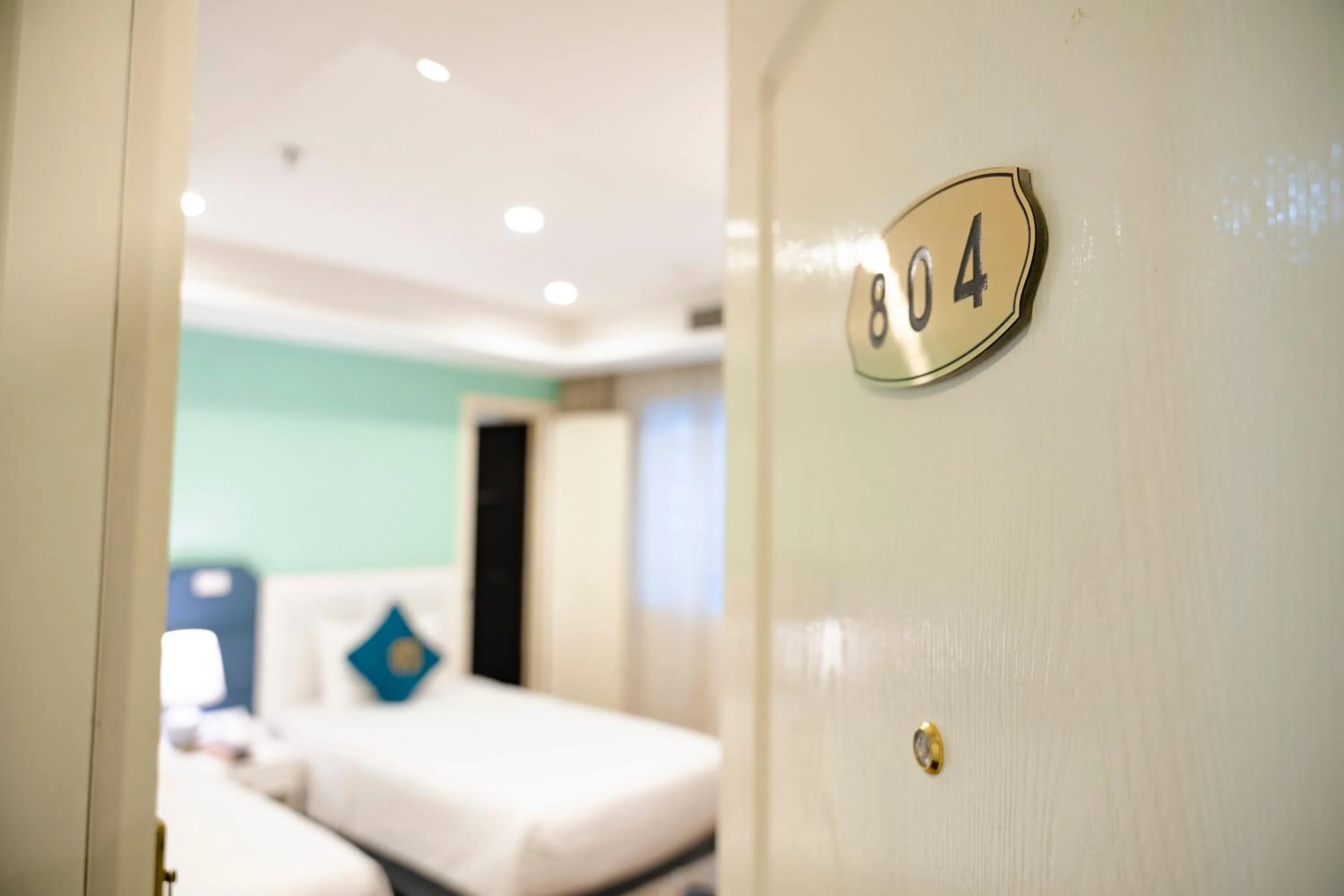 Decorative detail, Bed in Minasi HanoiOi Lakeside Hotel