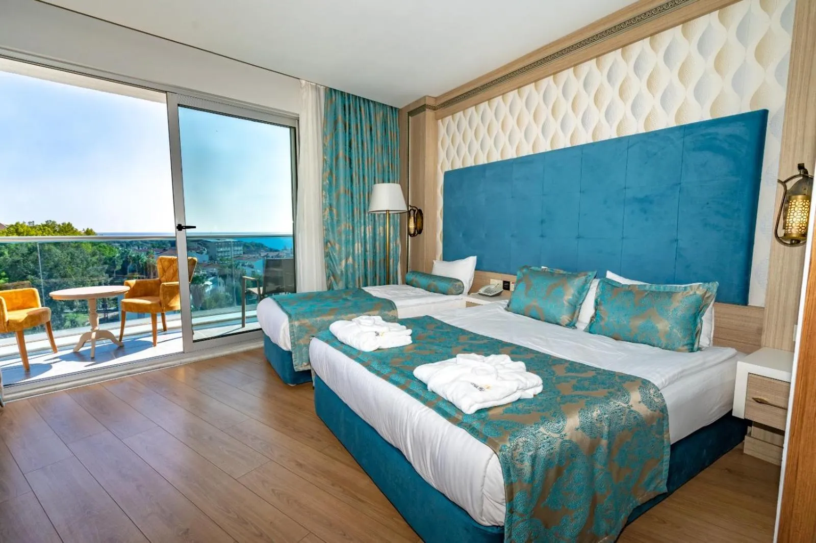 Balcony/Terrace, Bed in The Marilis Hill Resort Hotel & Spa Ultra All Inclusive
