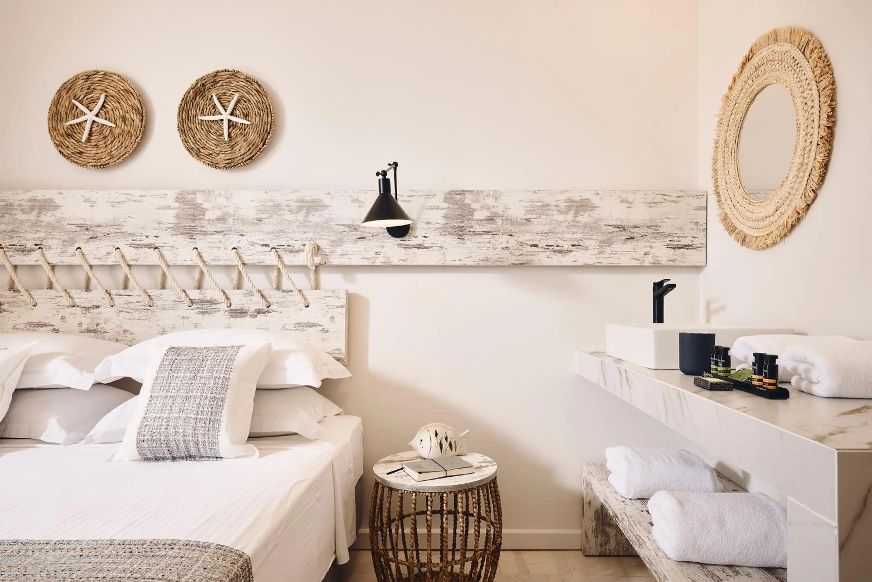 Bed in Kythnos Bay Hotel