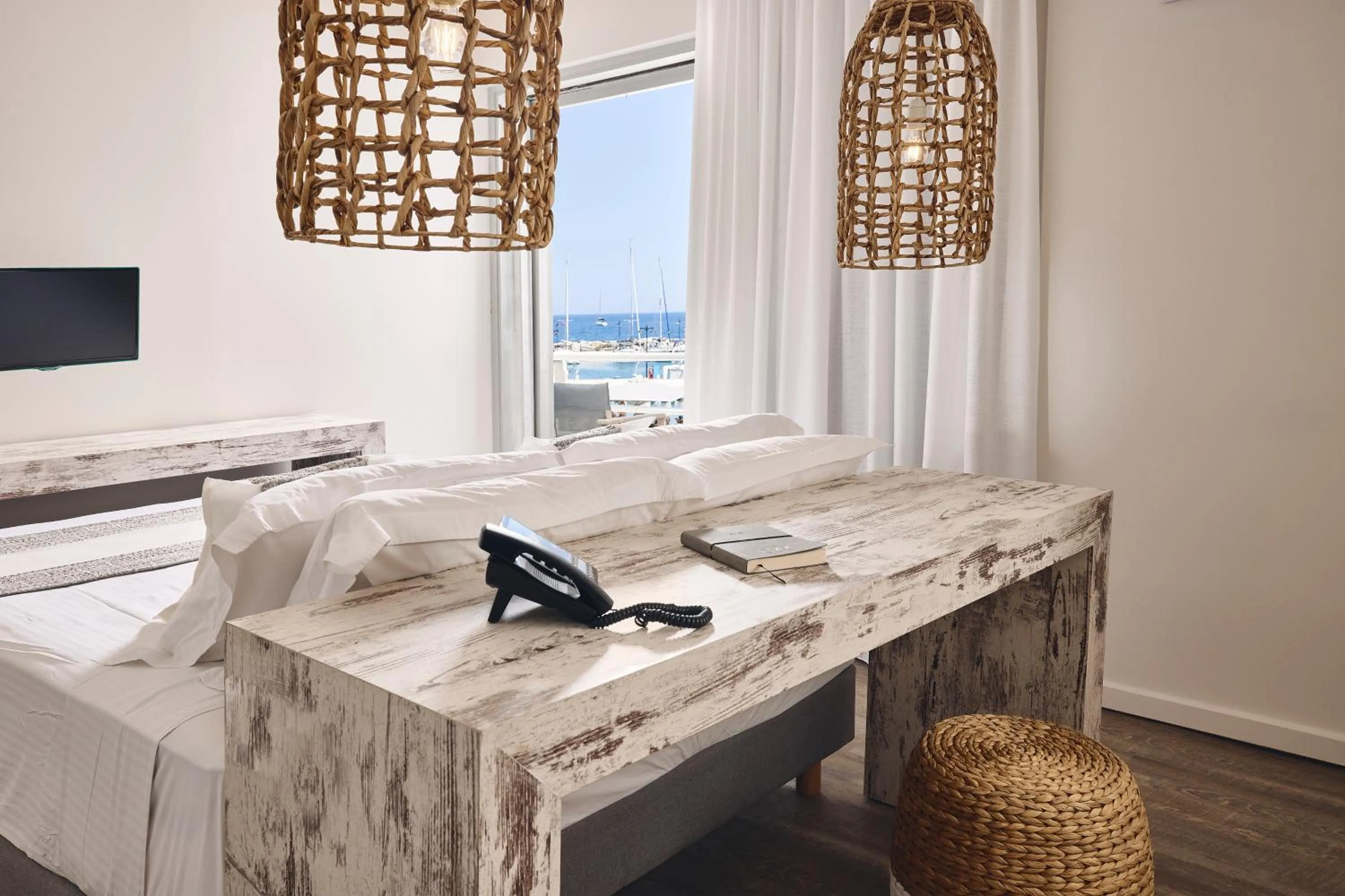 Bed in Kythnos Bay Hotel