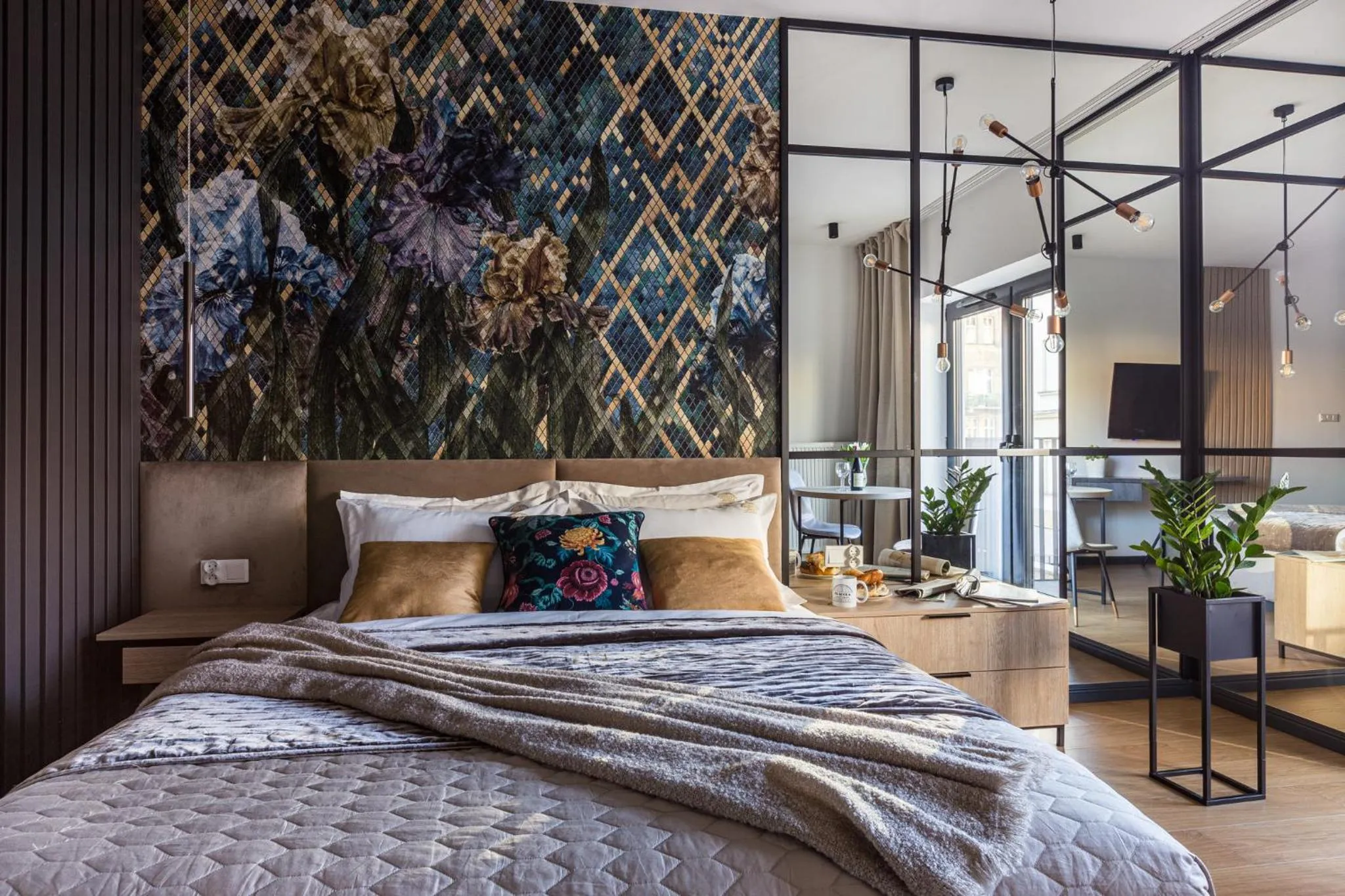 Bed in Fragola Apartments Rajska 3 - modern studios, park