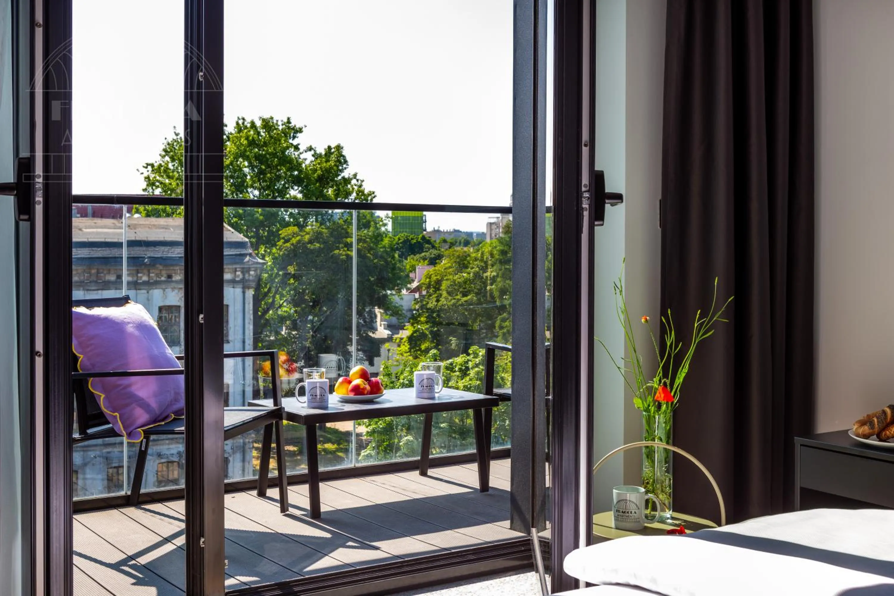 Quadruple Room with Balcony in Fragola Apartments Rajska 3 - modern studios, park