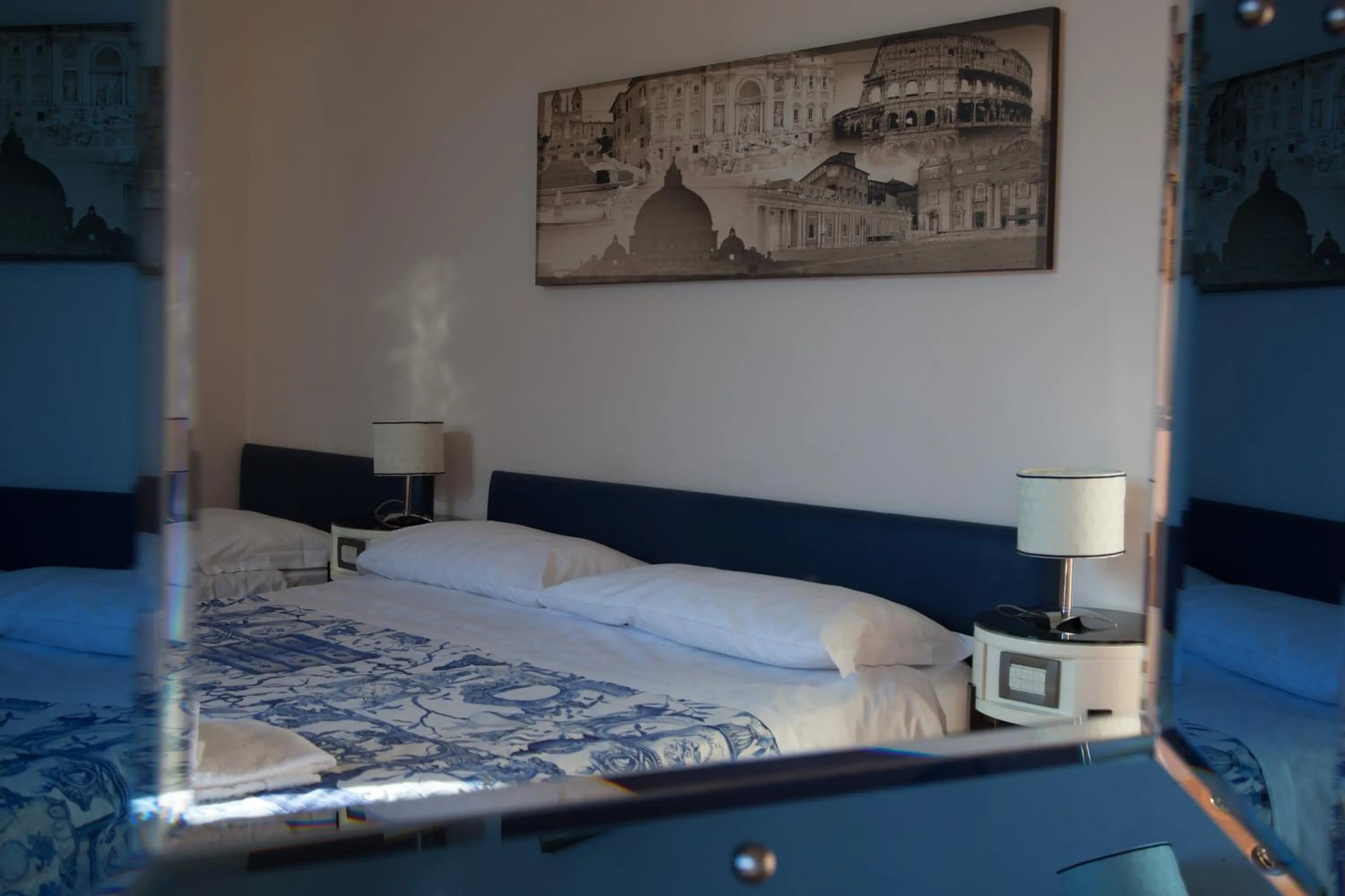 Photo of the whole room, Bed in White Vatican