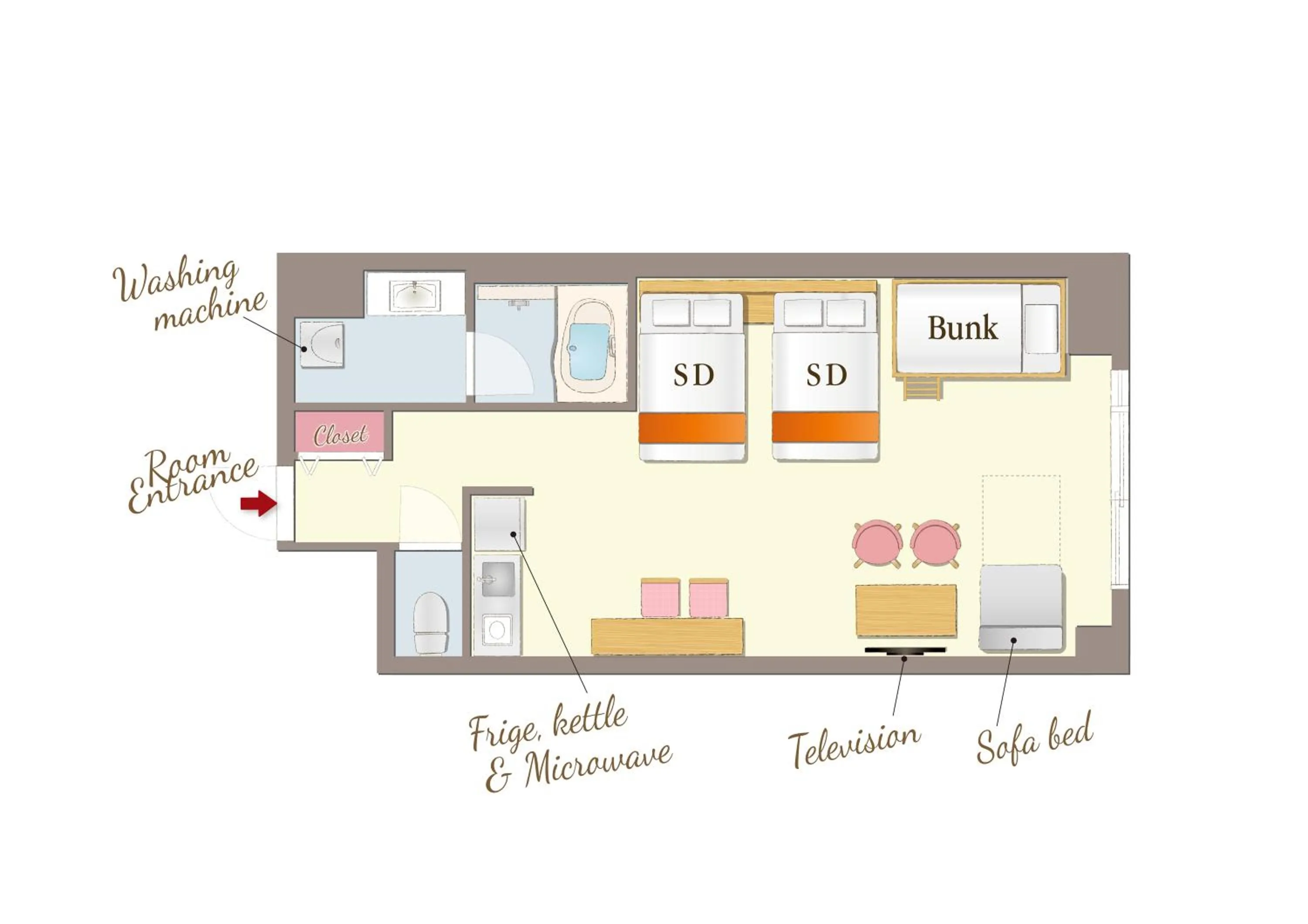 Floor plan in RESI STAY Nishijin