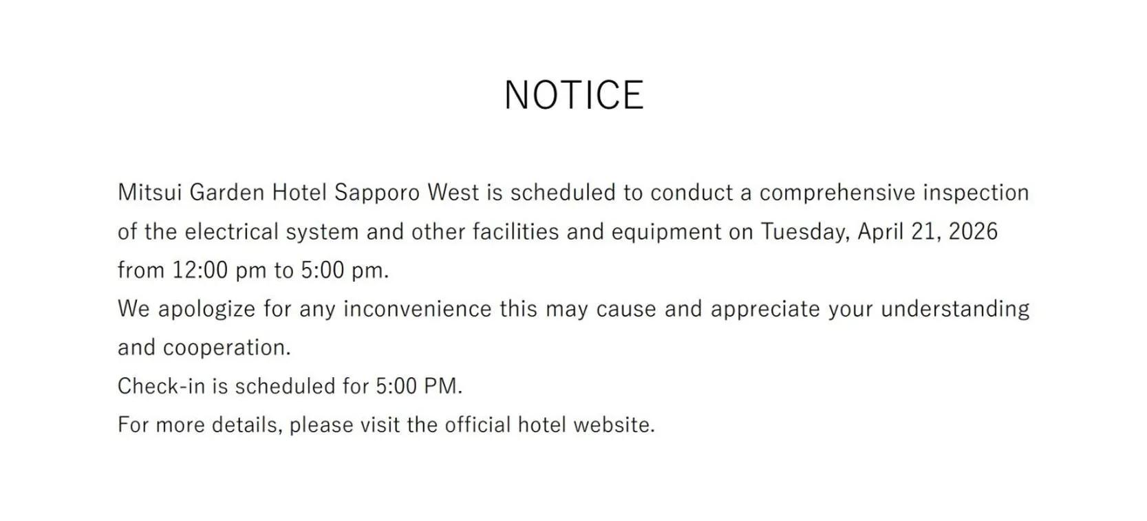 Mitsui Garden Hotel Sapporo West