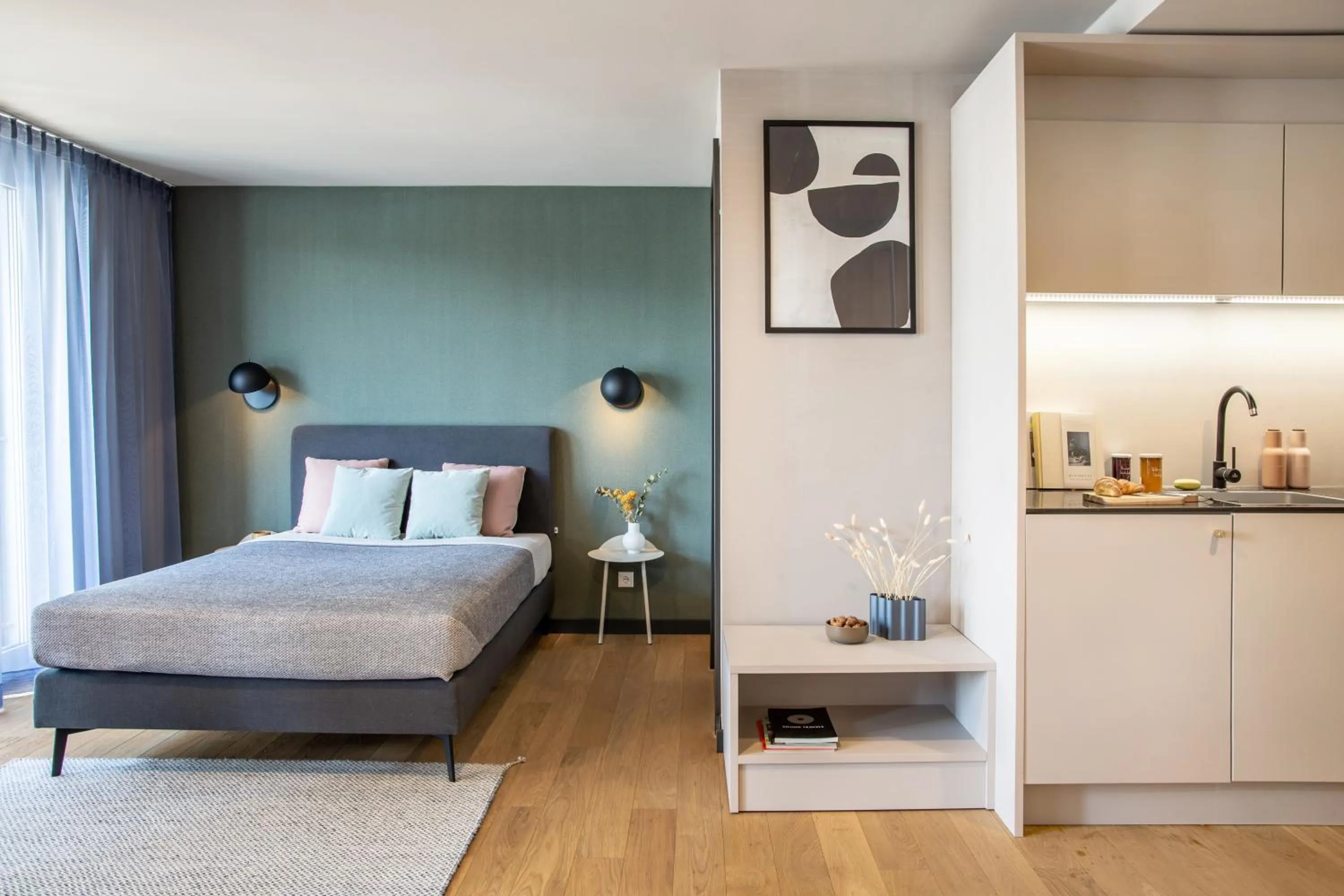 Photo of the whole room, Bed in ipartment Böblingen Sindelfingen