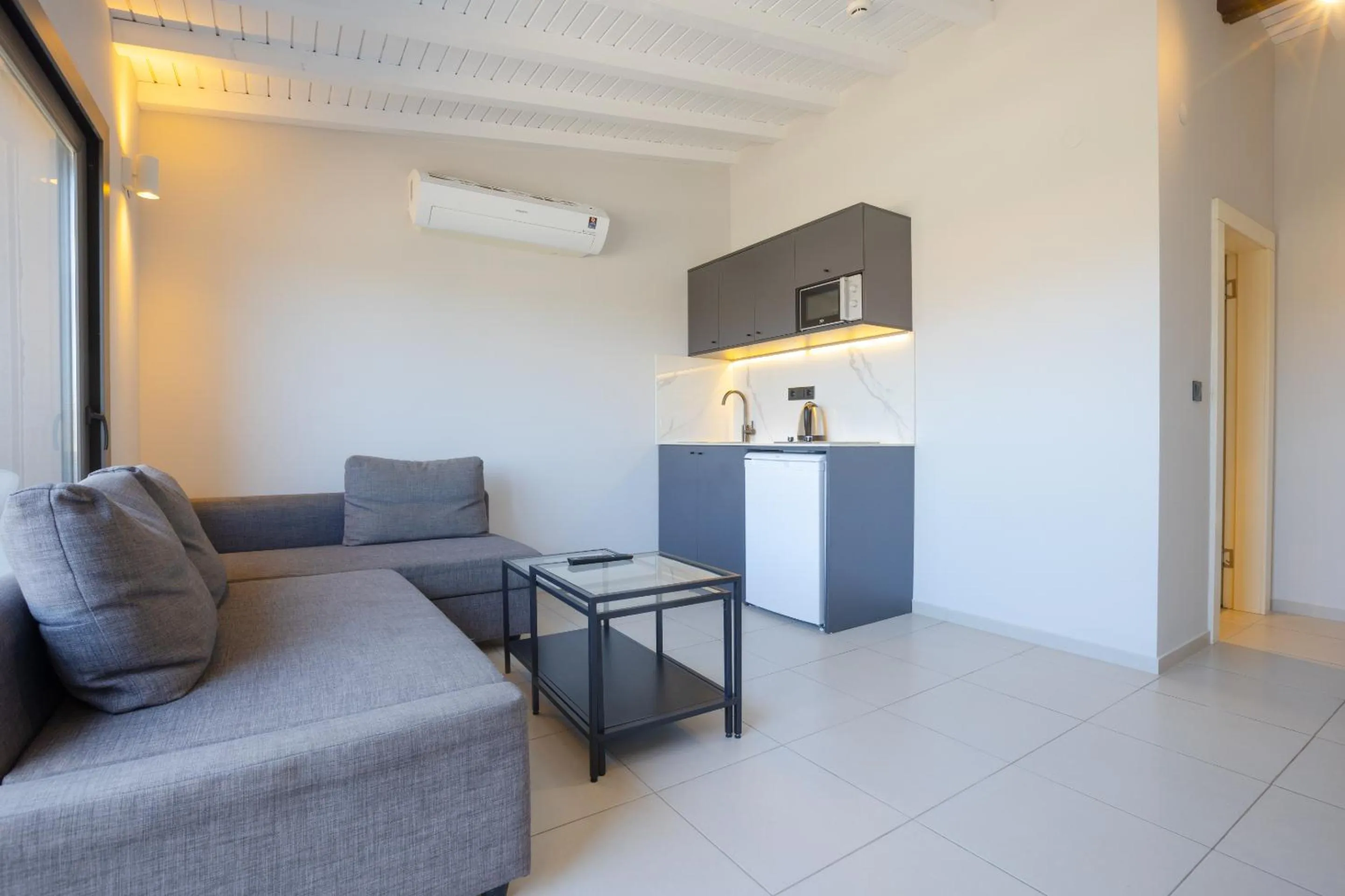 Living room in AEGEAN Apartments - Marina & Chios Island View