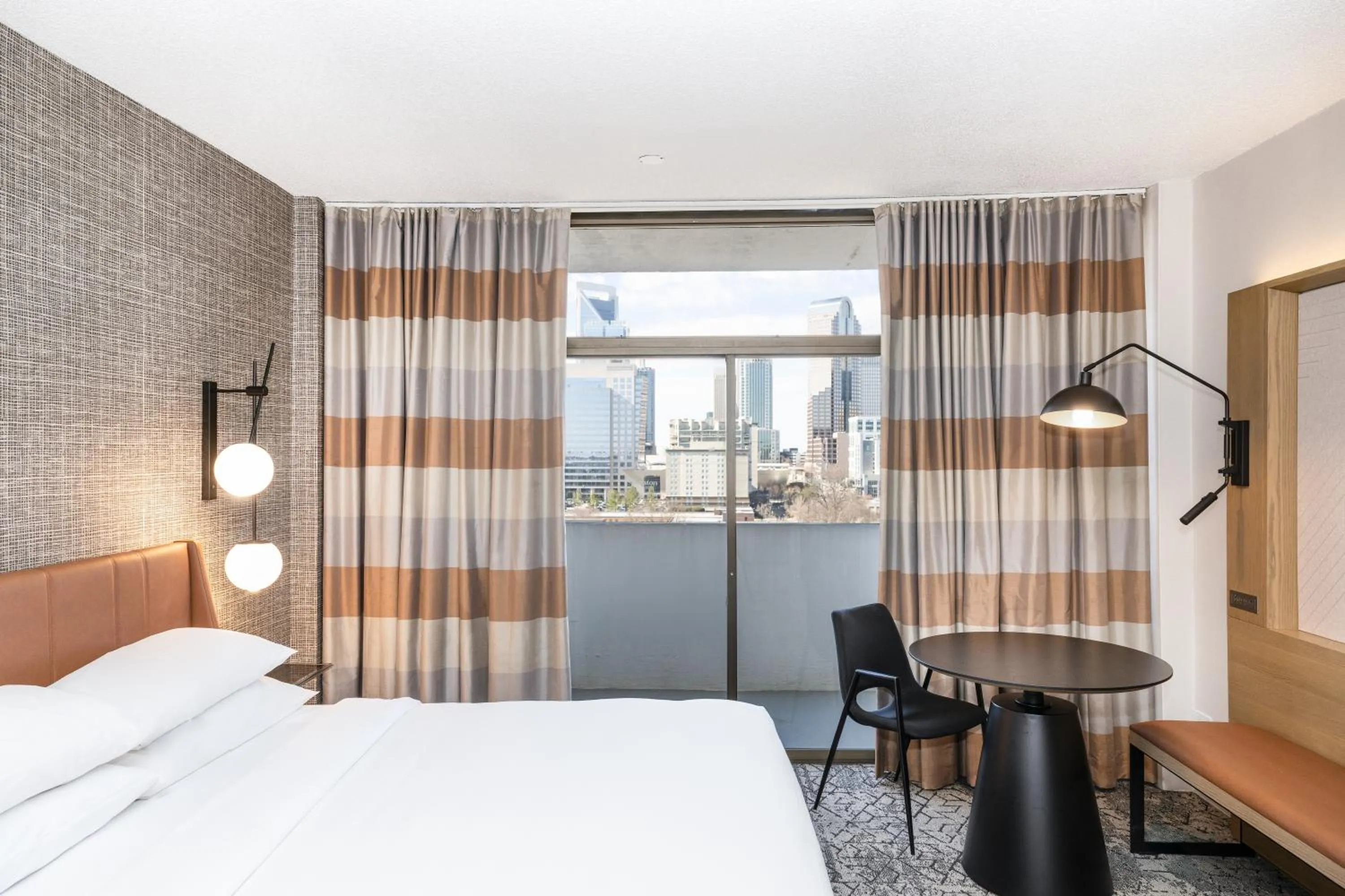 Bed in Sheraton Charlotte Hotel