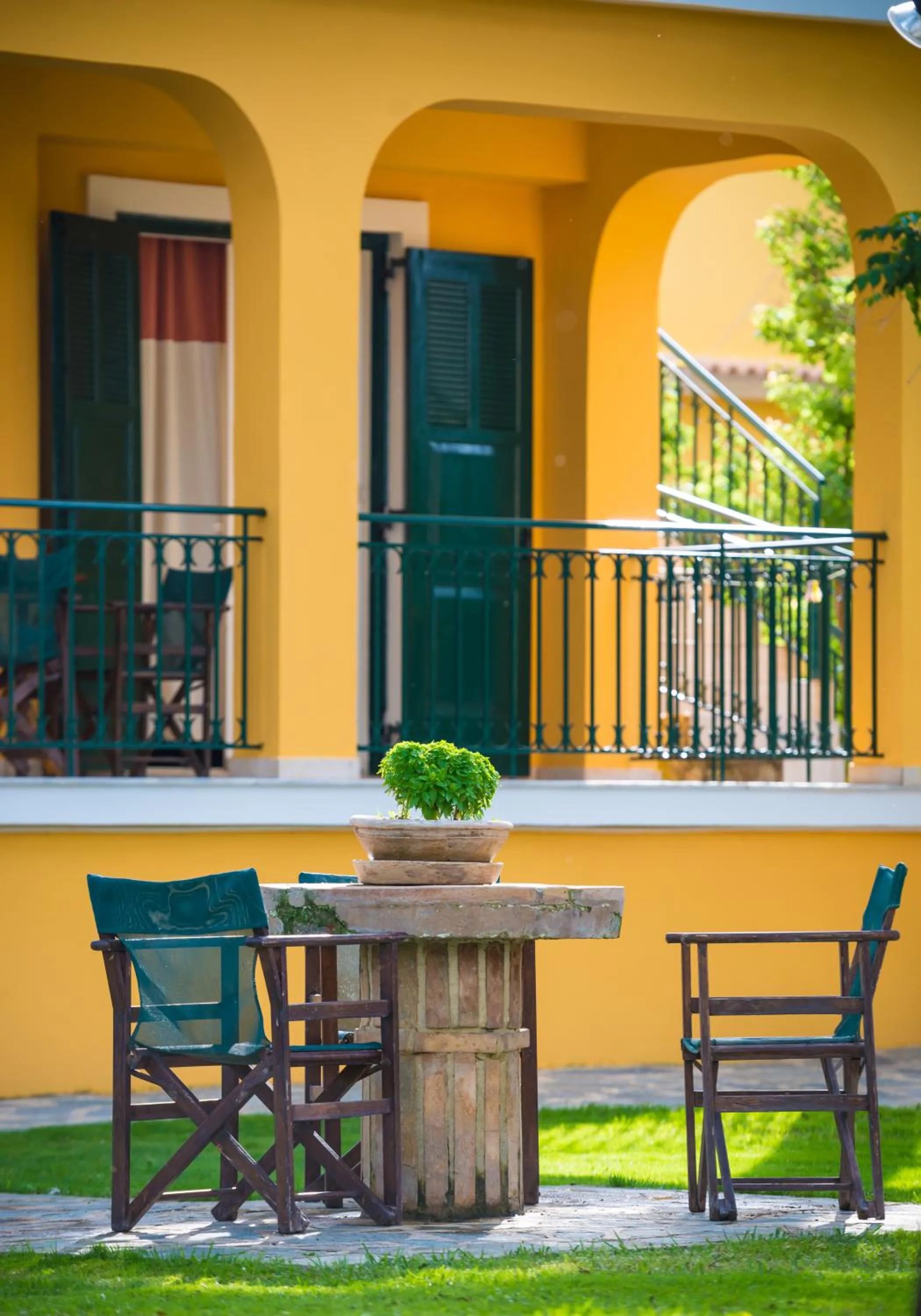 Patio in Zarkadis Beach Apartments