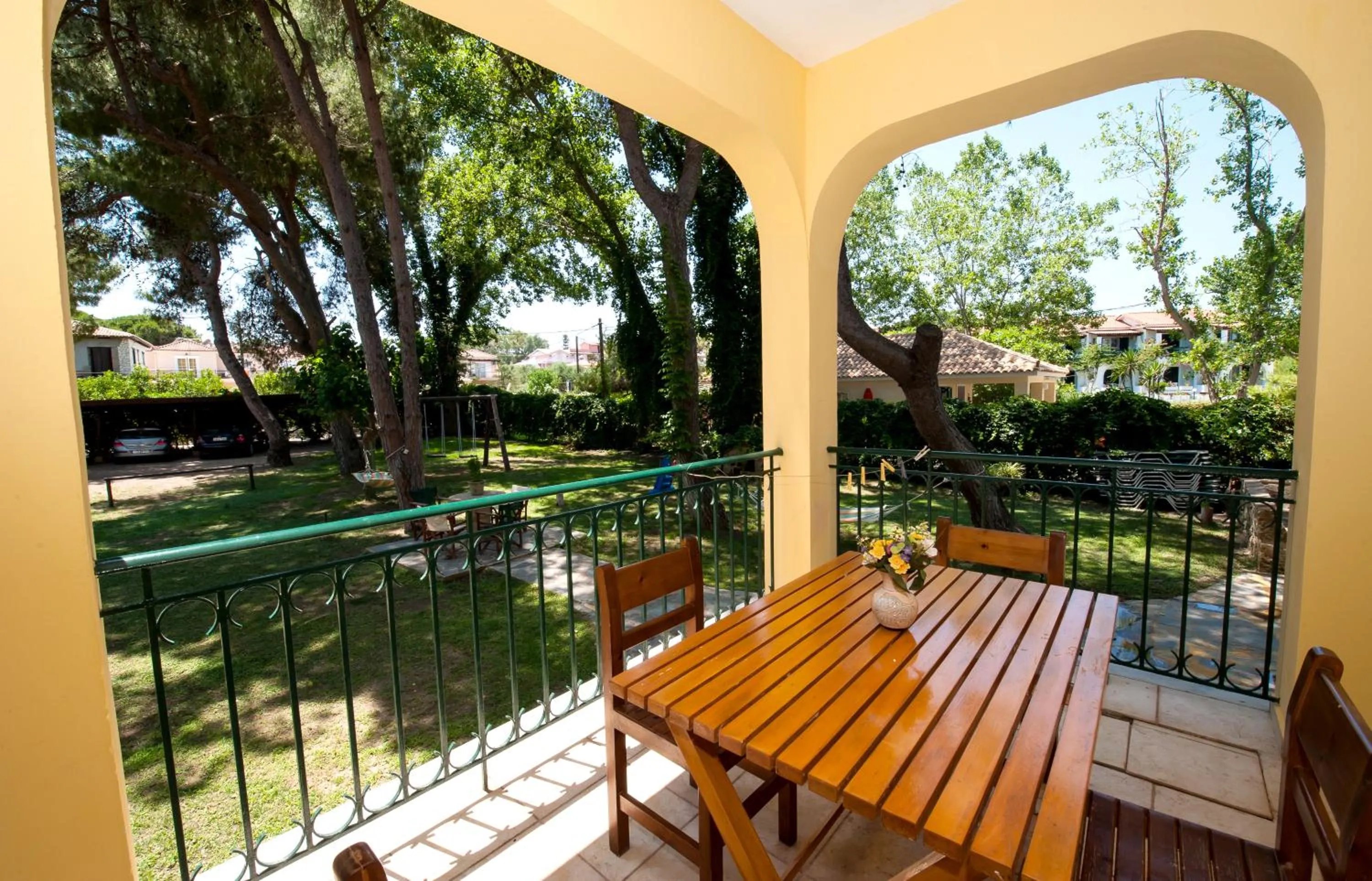 Garden view in Zarkadis Beach Apartments