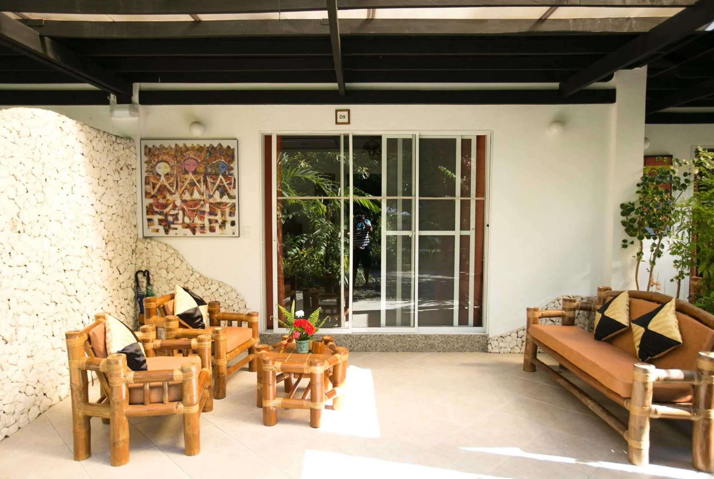 Seating area in Dolphin House Resort Moalboal