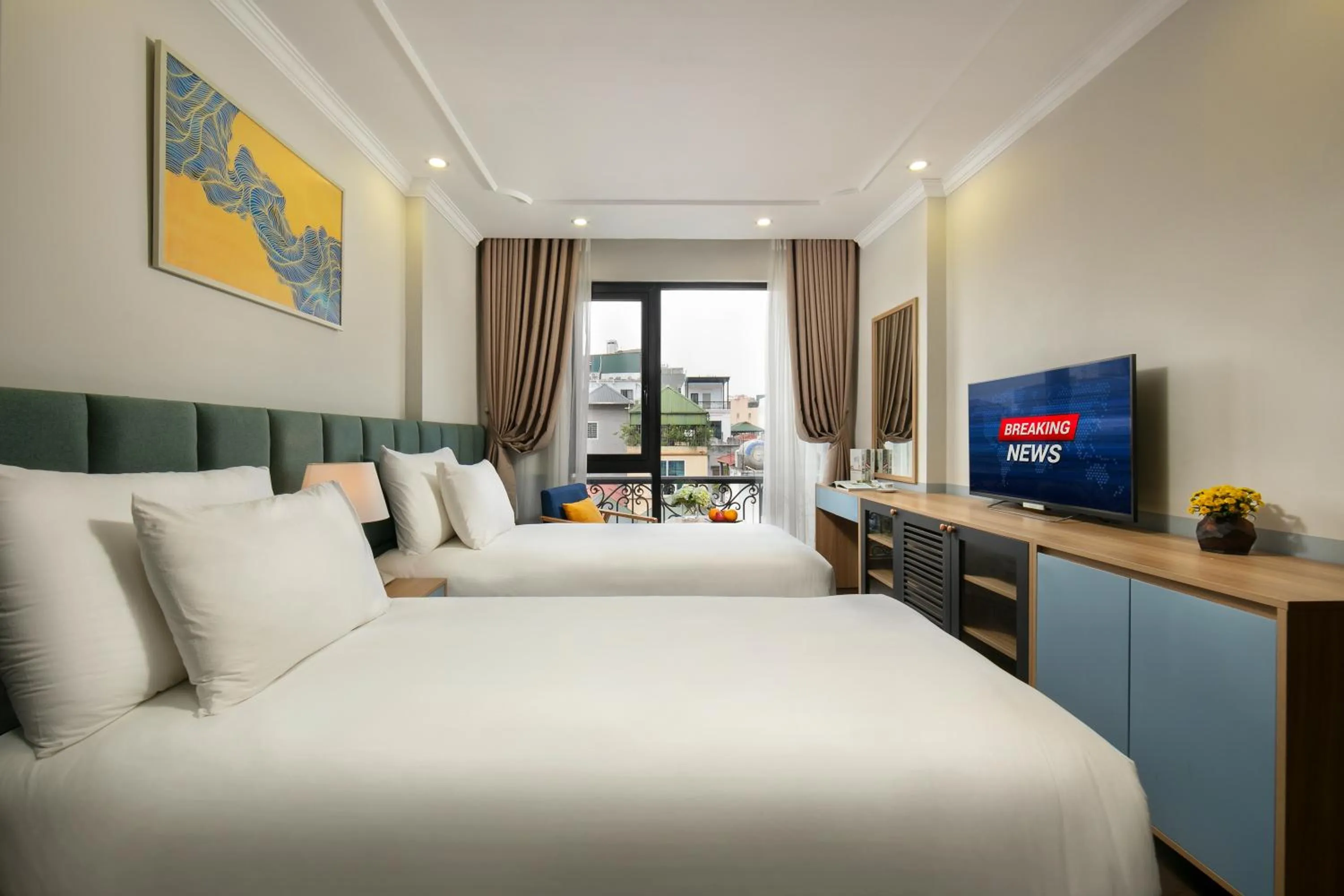 TV and multimedia, Bed in C'Bon Hotel Do Quang