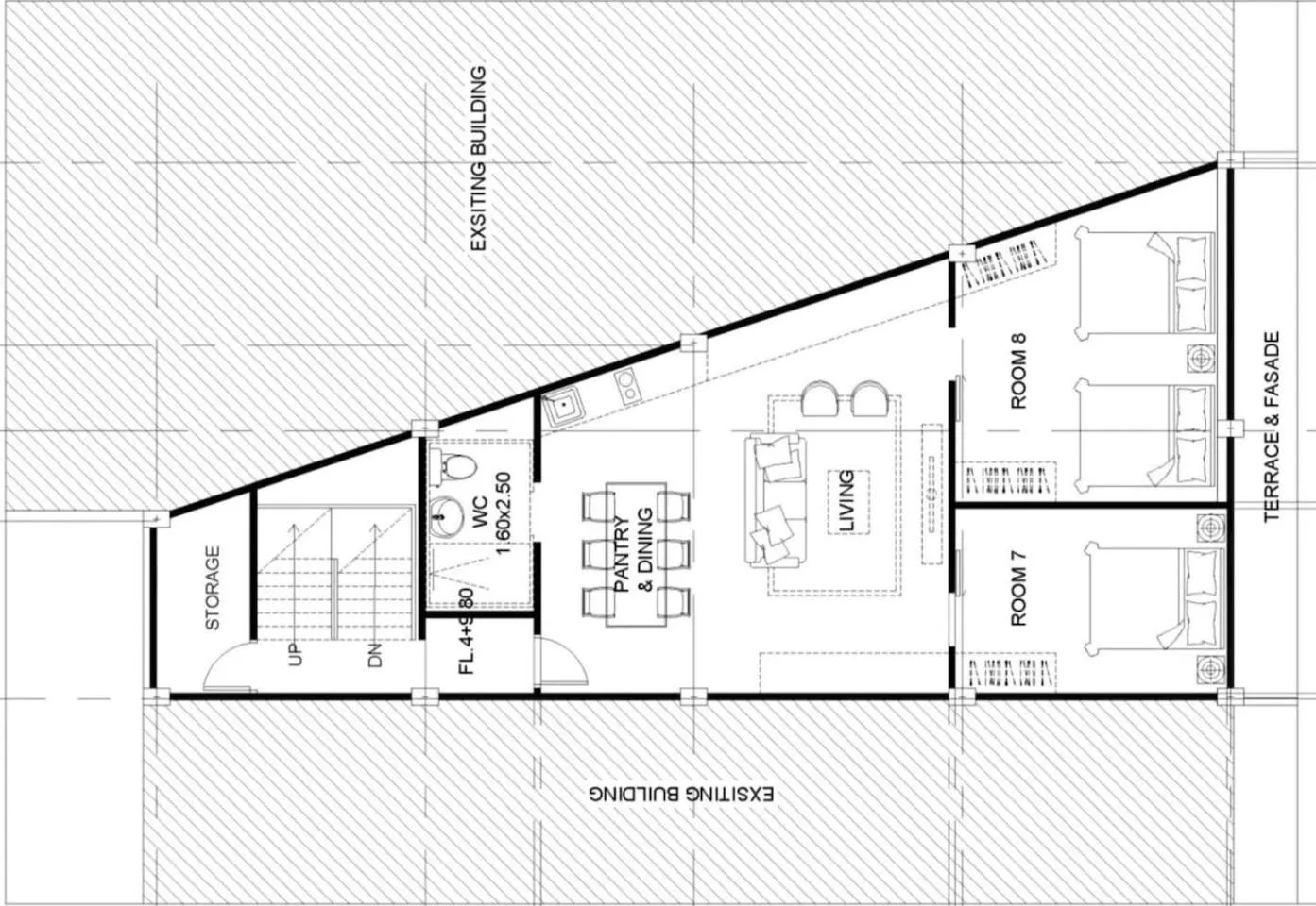 U4 Large 2 bed rooms full kitchen 200m to BTS