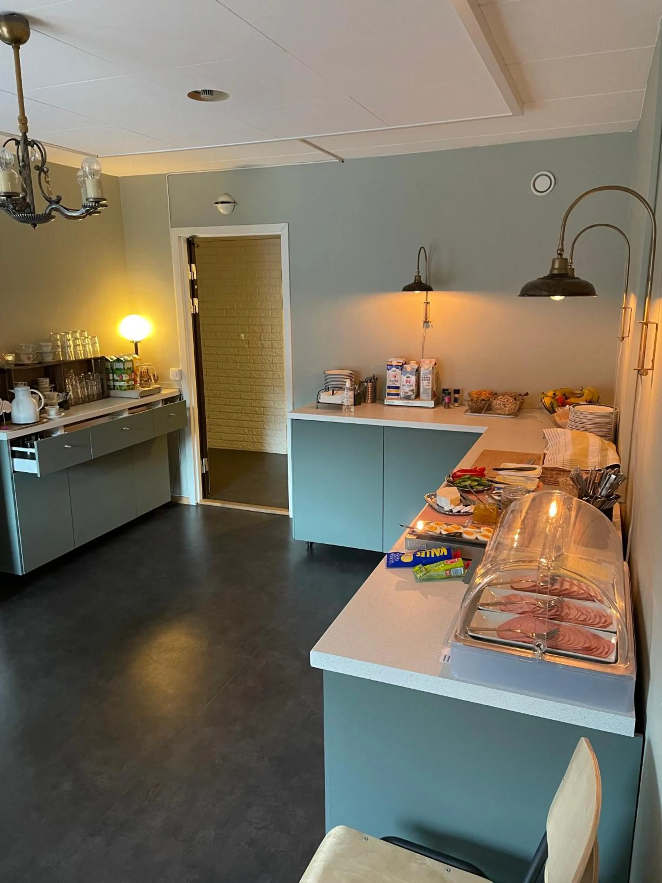Dining area, Bed in Hotell Nyboholm